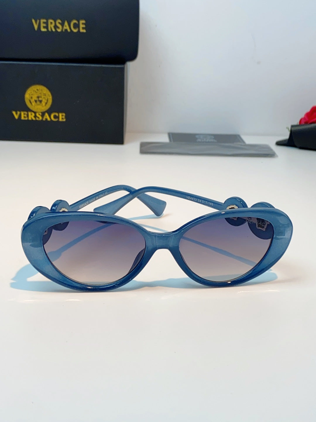 Versace Cat-Eye Blue Lens Sunglasses for Men & Women - detail image 2