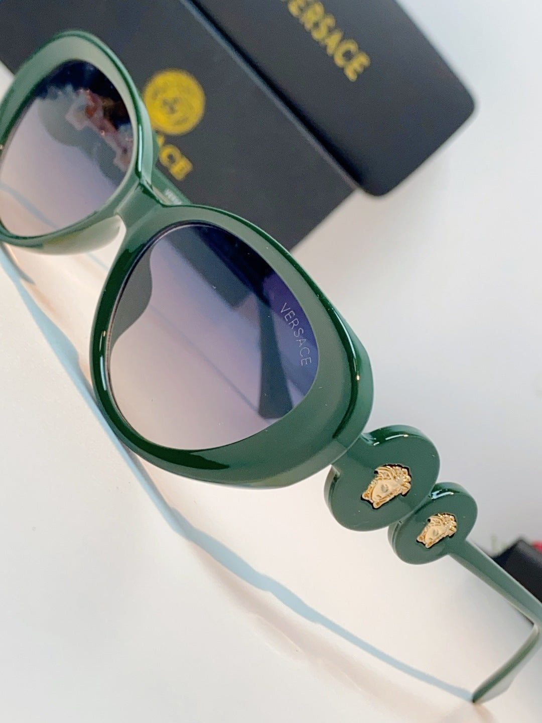 Versace Cat-Eye Green Lens Sunglasses for Men & Women - detail image 7