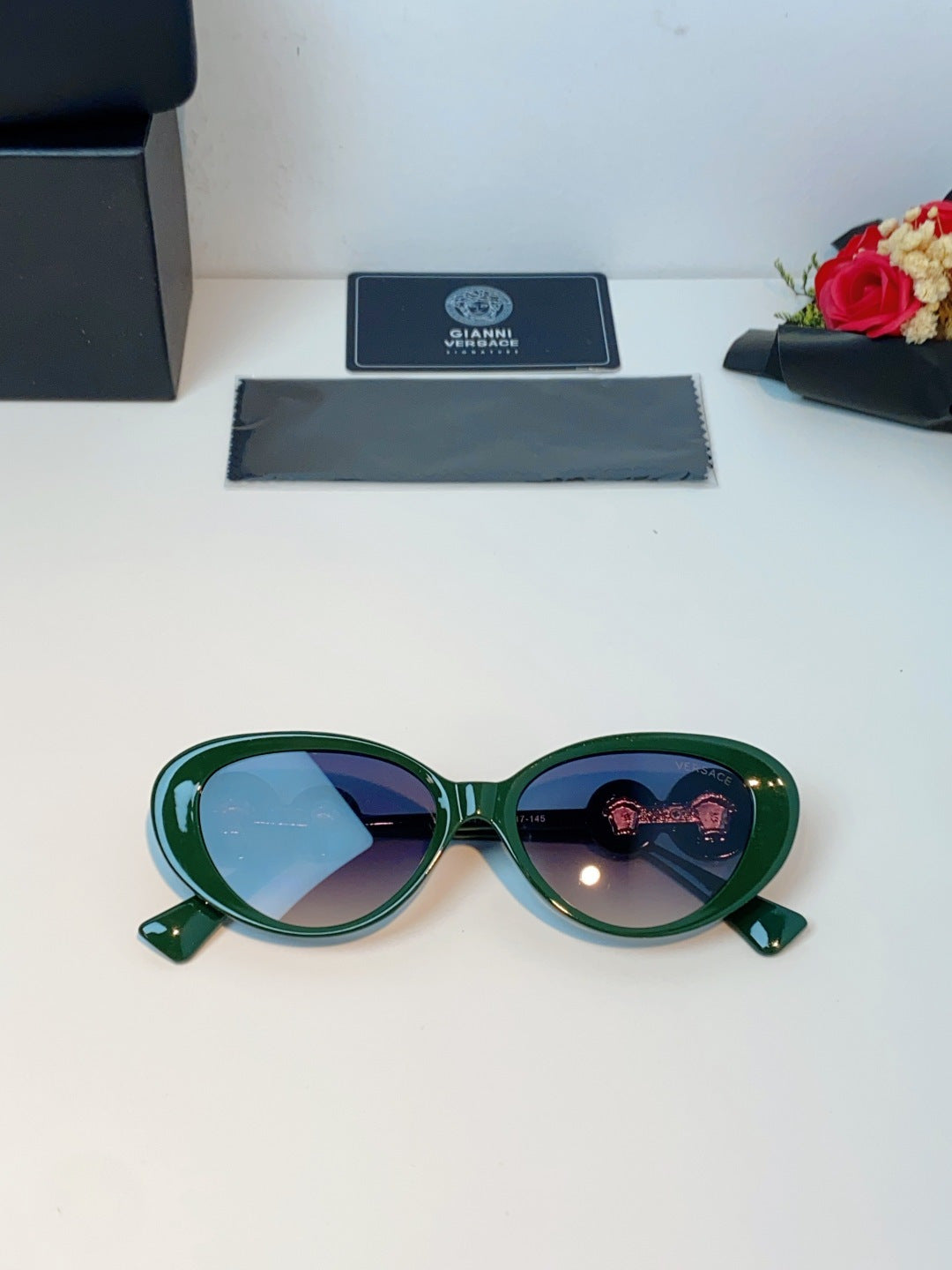 Versace Cat-Eye Green Lens Sunglasses for Men & Women - detail image 9