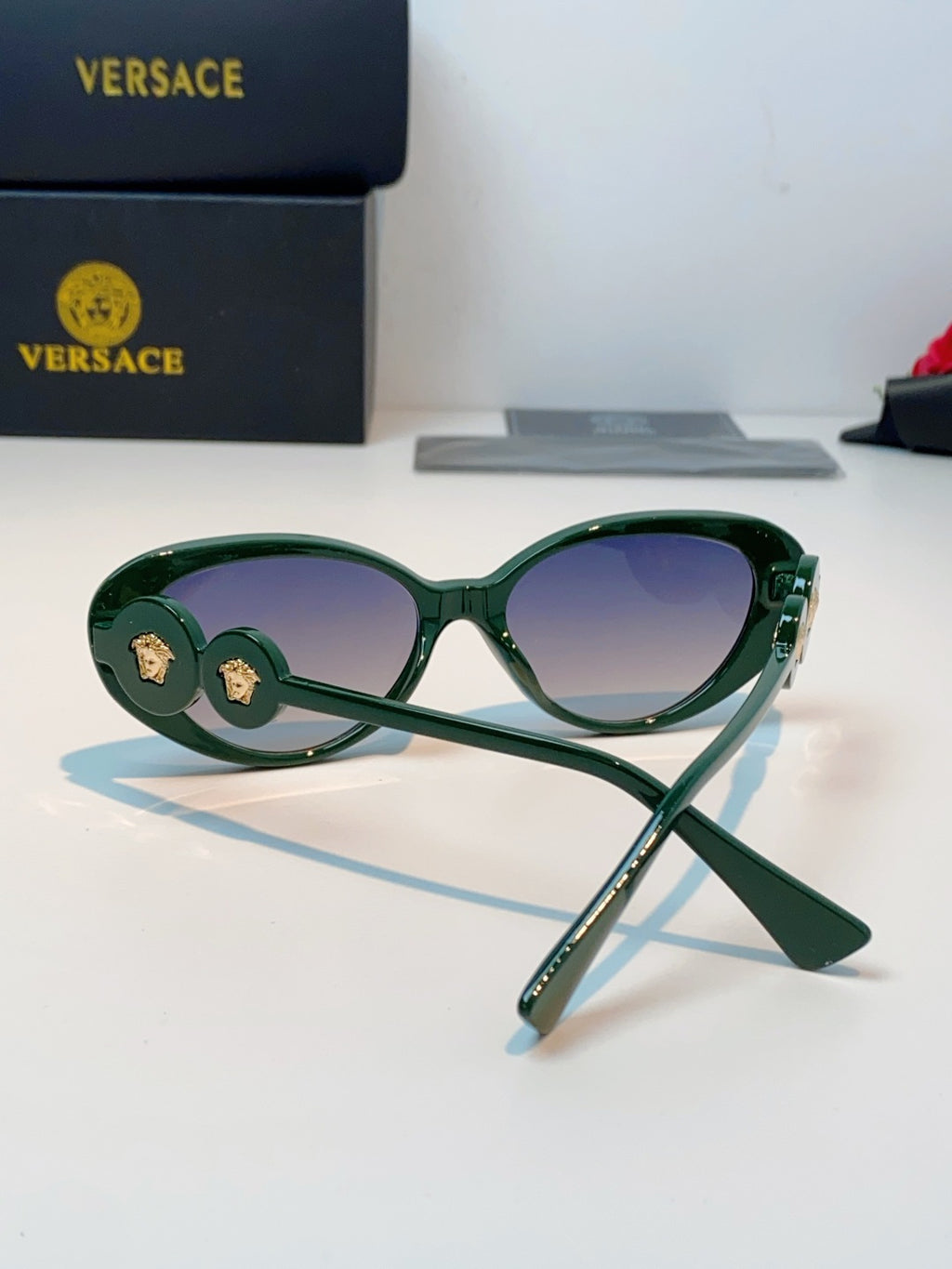 Versace Cat-Eye Green Lens Sunglasses for Men & Women - detail image 3