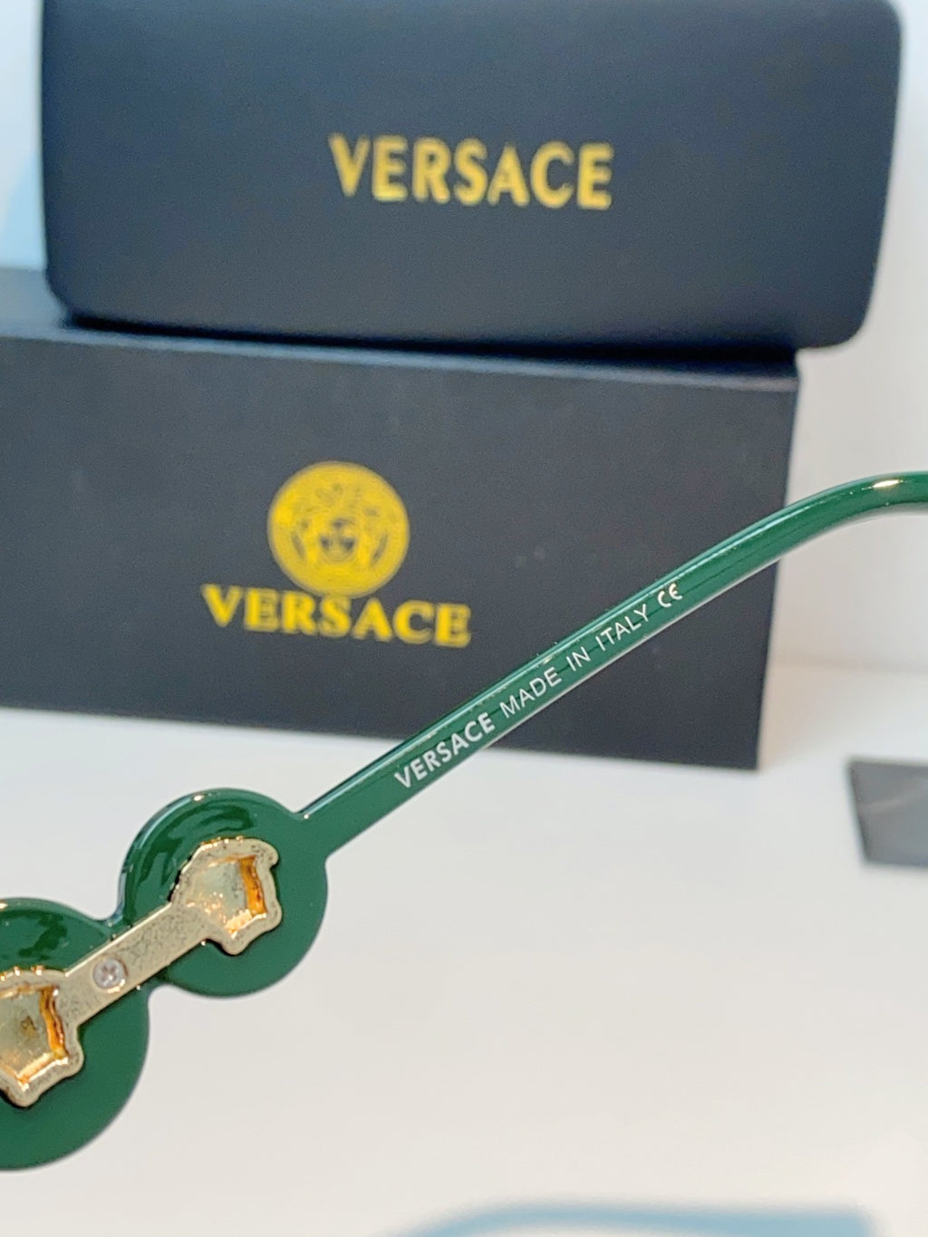 Versace Cat-Eye Green Lens Sunglasses for Men & Women - detail image 8