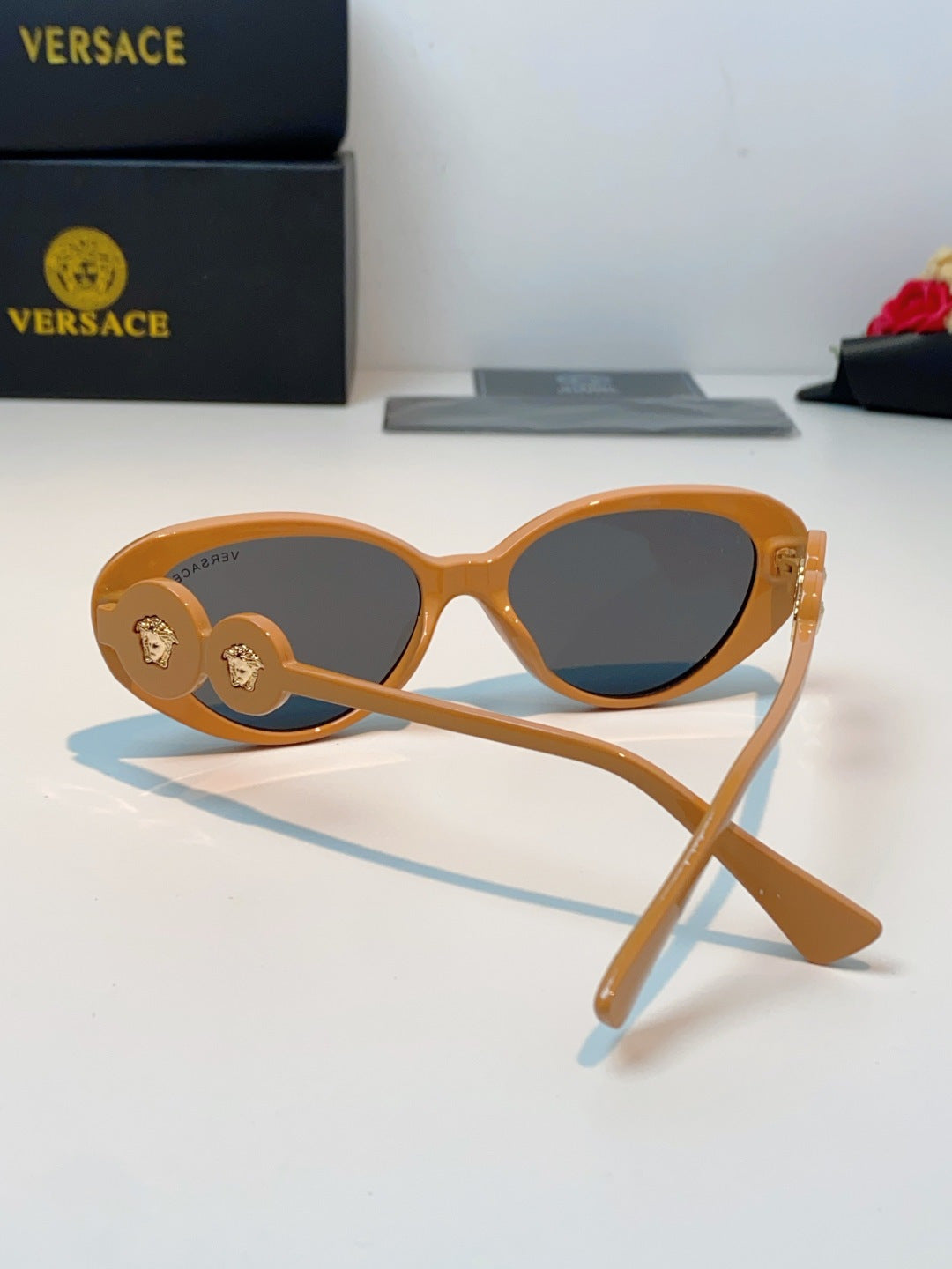 Versace Cat-Eye Orange Lens Sunglasses for Men & Women - detail image 2