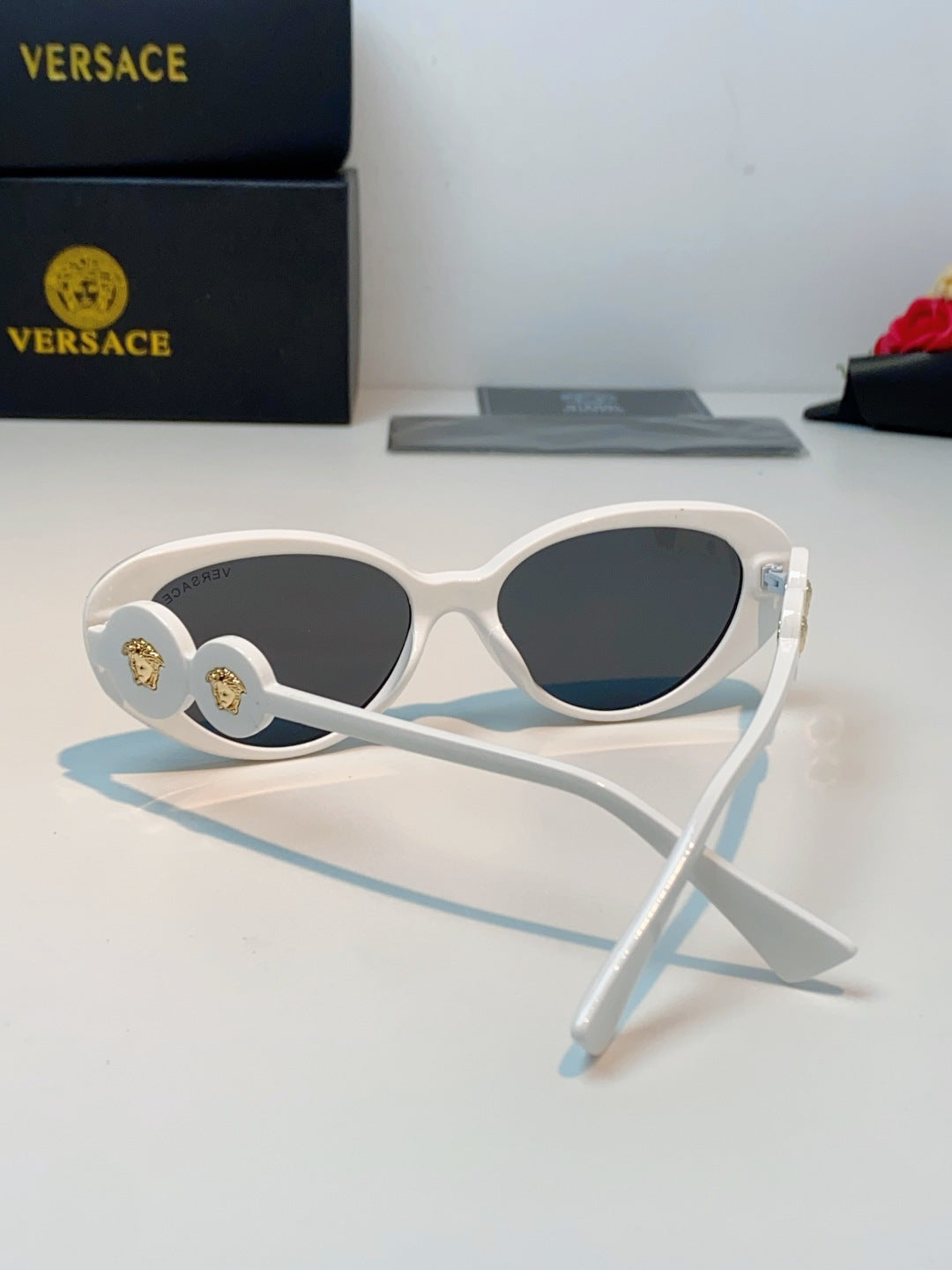 Versace Cat-Eye Gray Lens Sunglasses for Men & Women - detail image 3