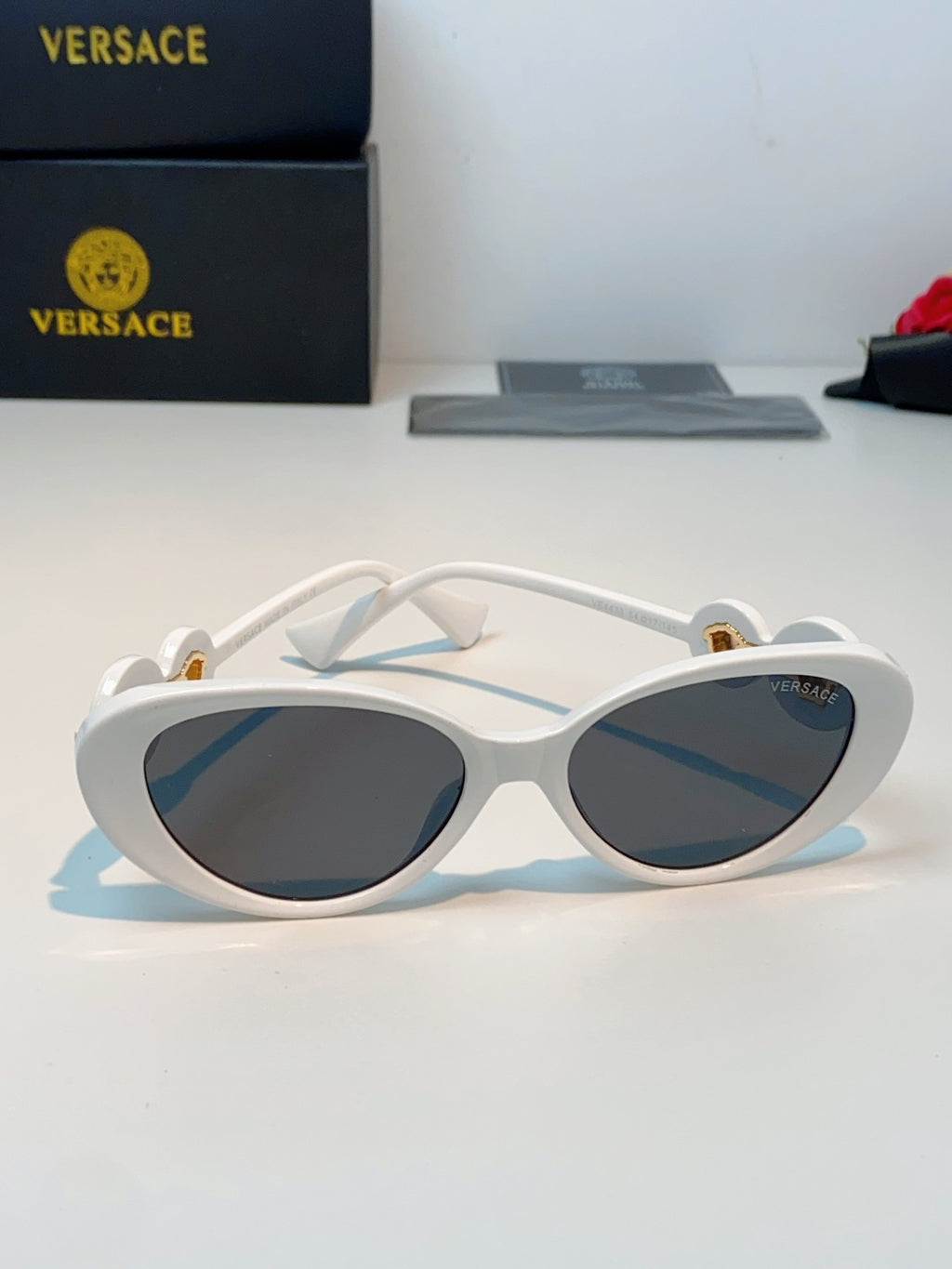 Versace Cat-Eye Gray Lens Sunglasses for Men & Women - detail image 2
