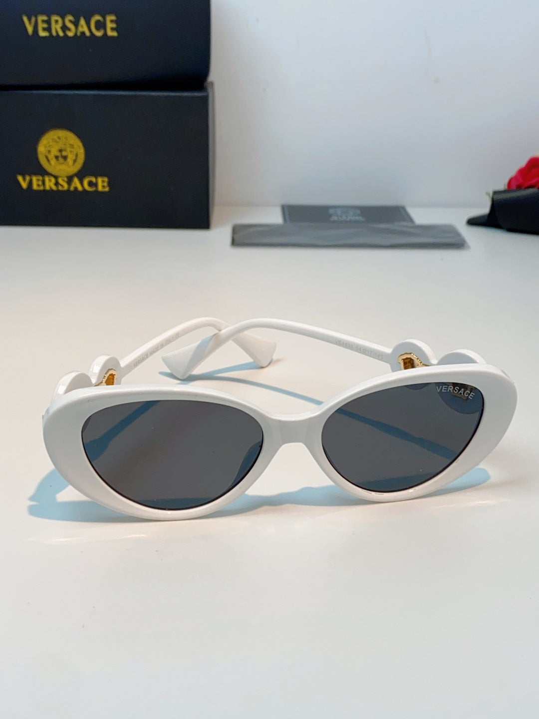 Versace Cat-Eye Gray Lens Sunglasses for Men & Women - detail image 2