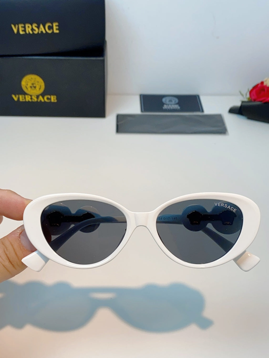 Versace Cat-Eye Gray Lens Sunglasses for Men & Women - detail image 4