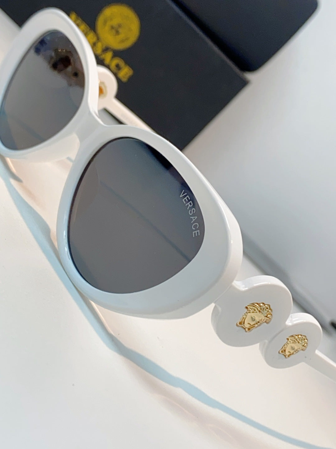 Versace Cat-Eye Gray Lens Sunglasses for Men & Women - detail image 7