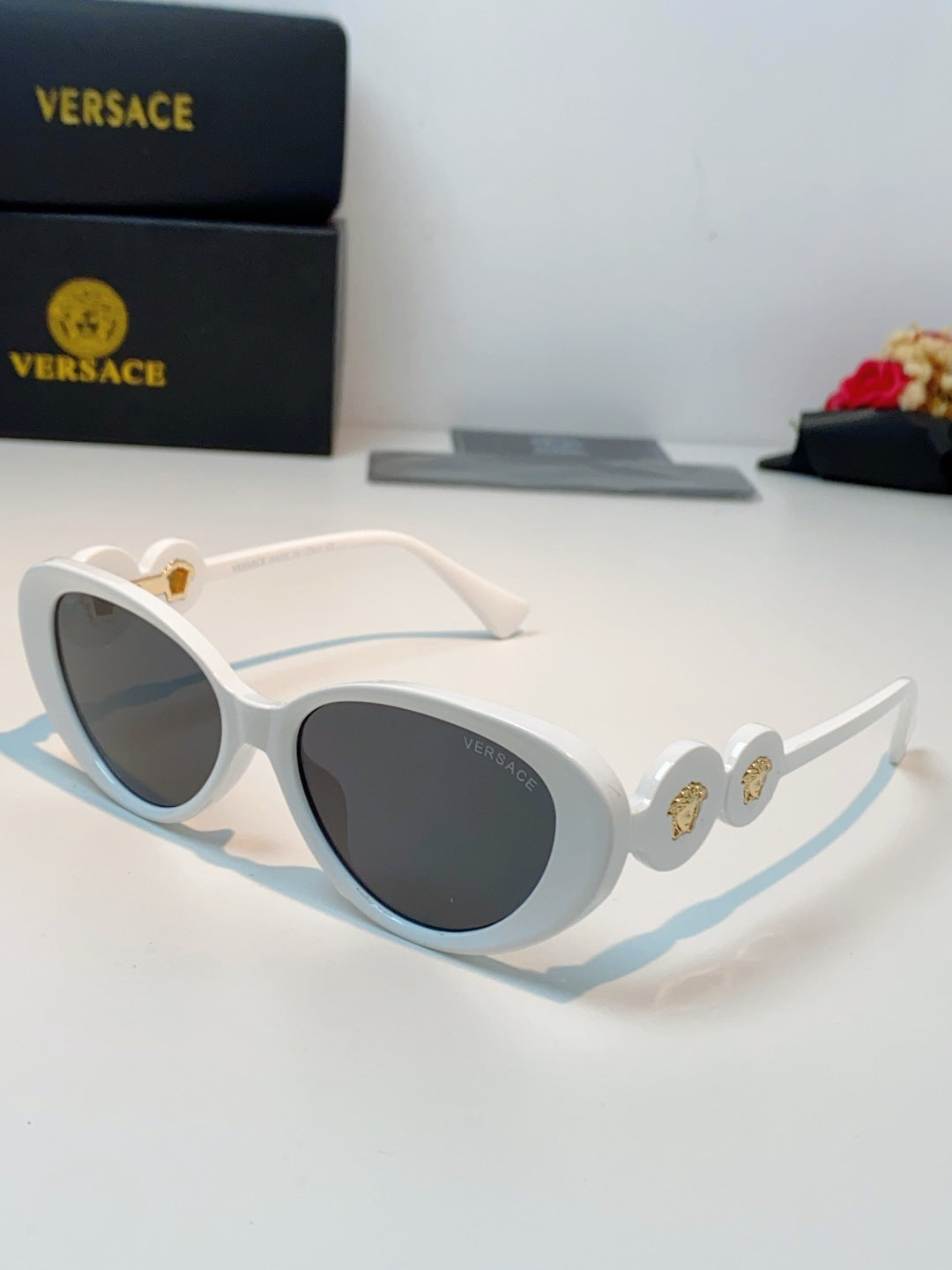 Versace Cat-Eye Gray Lens Sunglasses for Men & Women