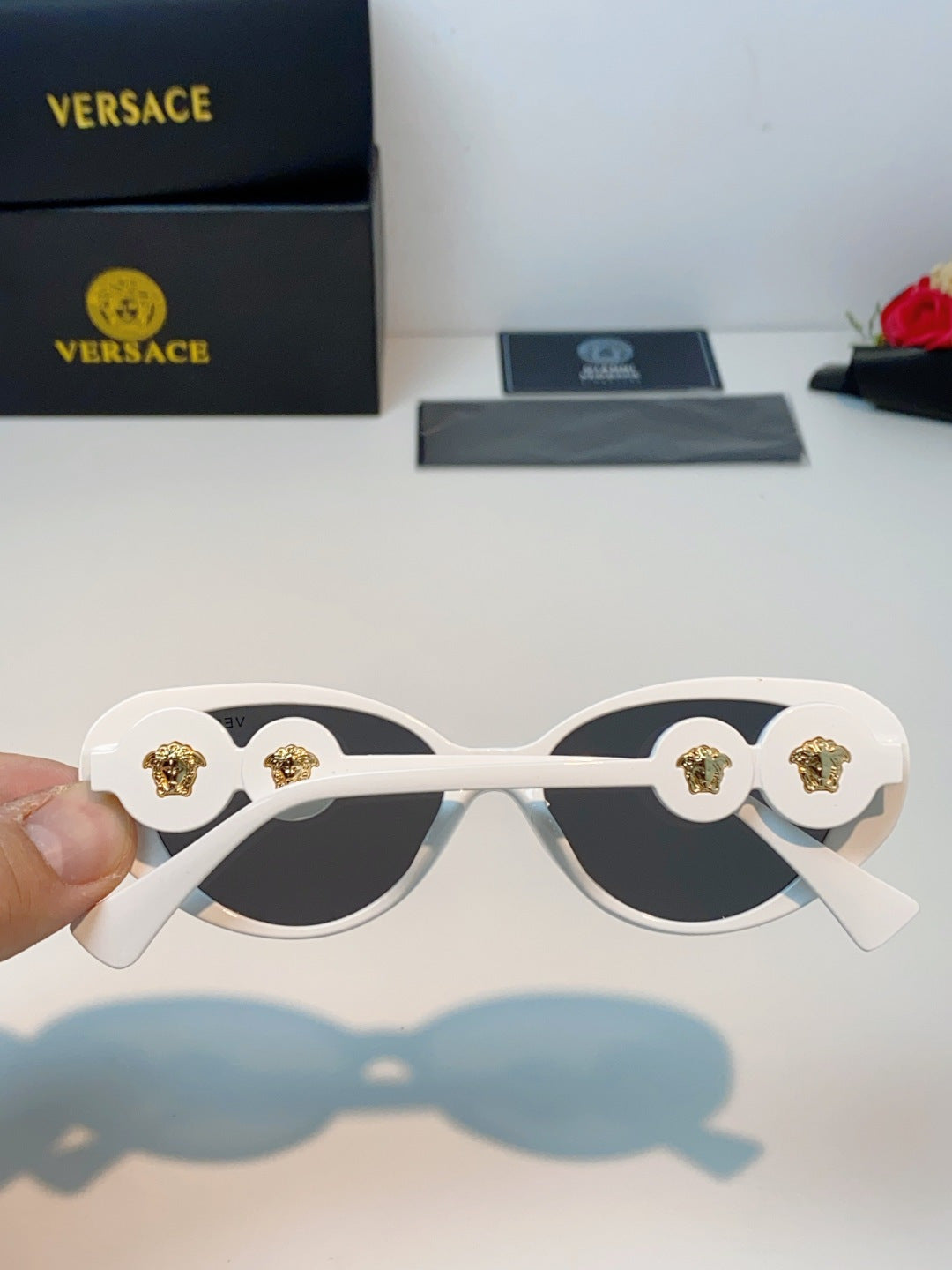 Versace Cat-Eye Gray Lens Sunglasses for Men & Women - detail image 5