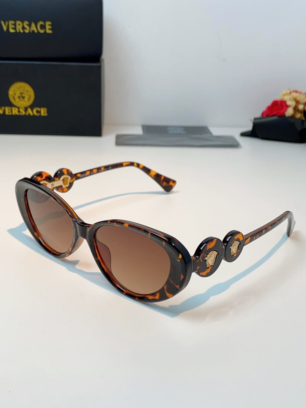 Versace Cat-Eye Brown Lens Sunglasses for Men & Women - 132632
