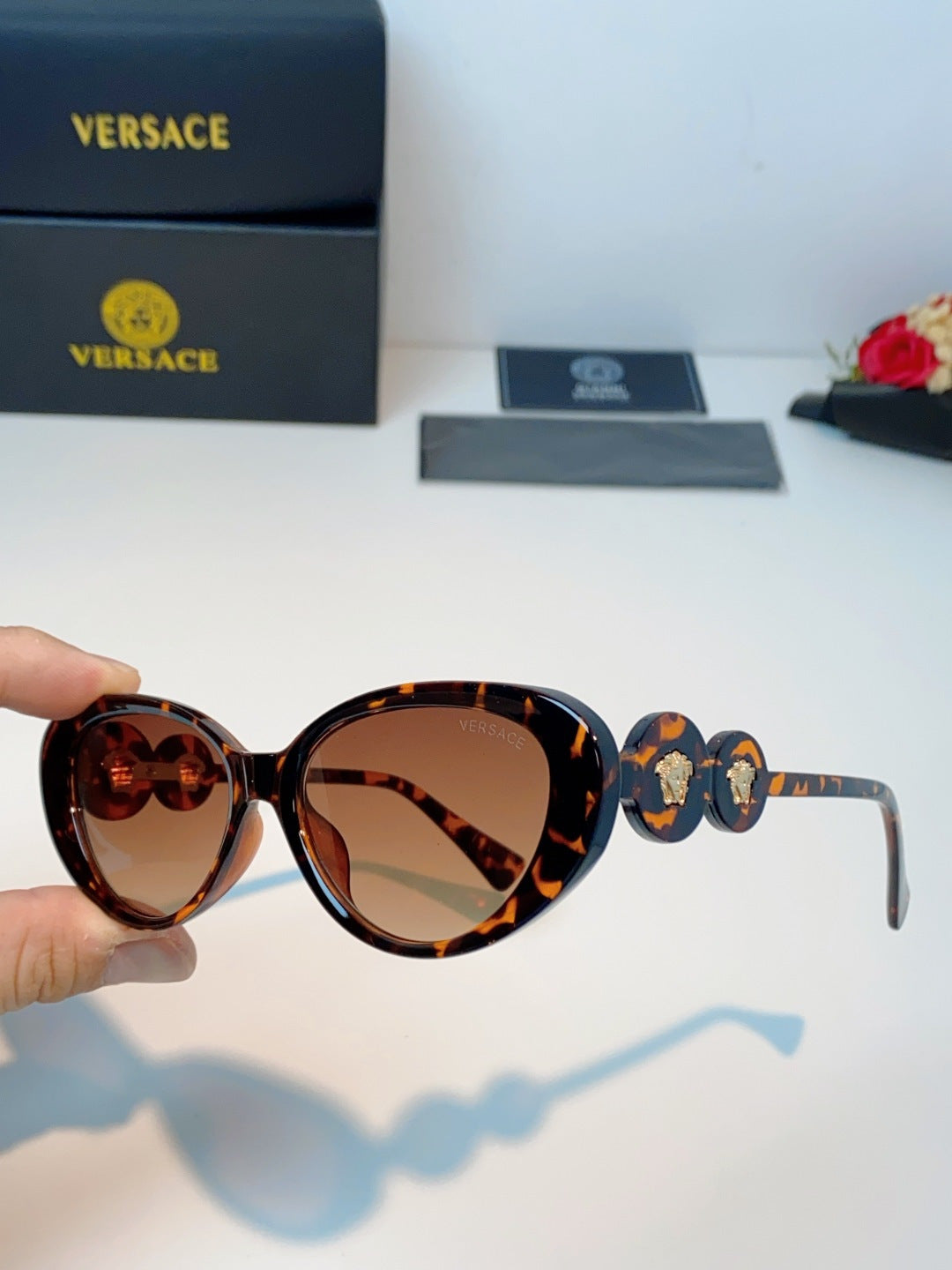 Versace Cat-Eye Brown Lens Sunglasses for Men & Women - 132632 - detail image 6