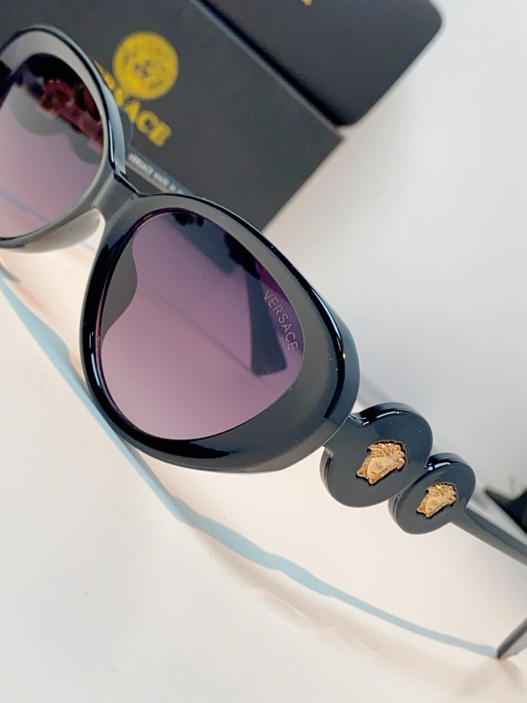 Versace Cat-Eye Black Lens Sunglasses for Men & Women - detail image 7