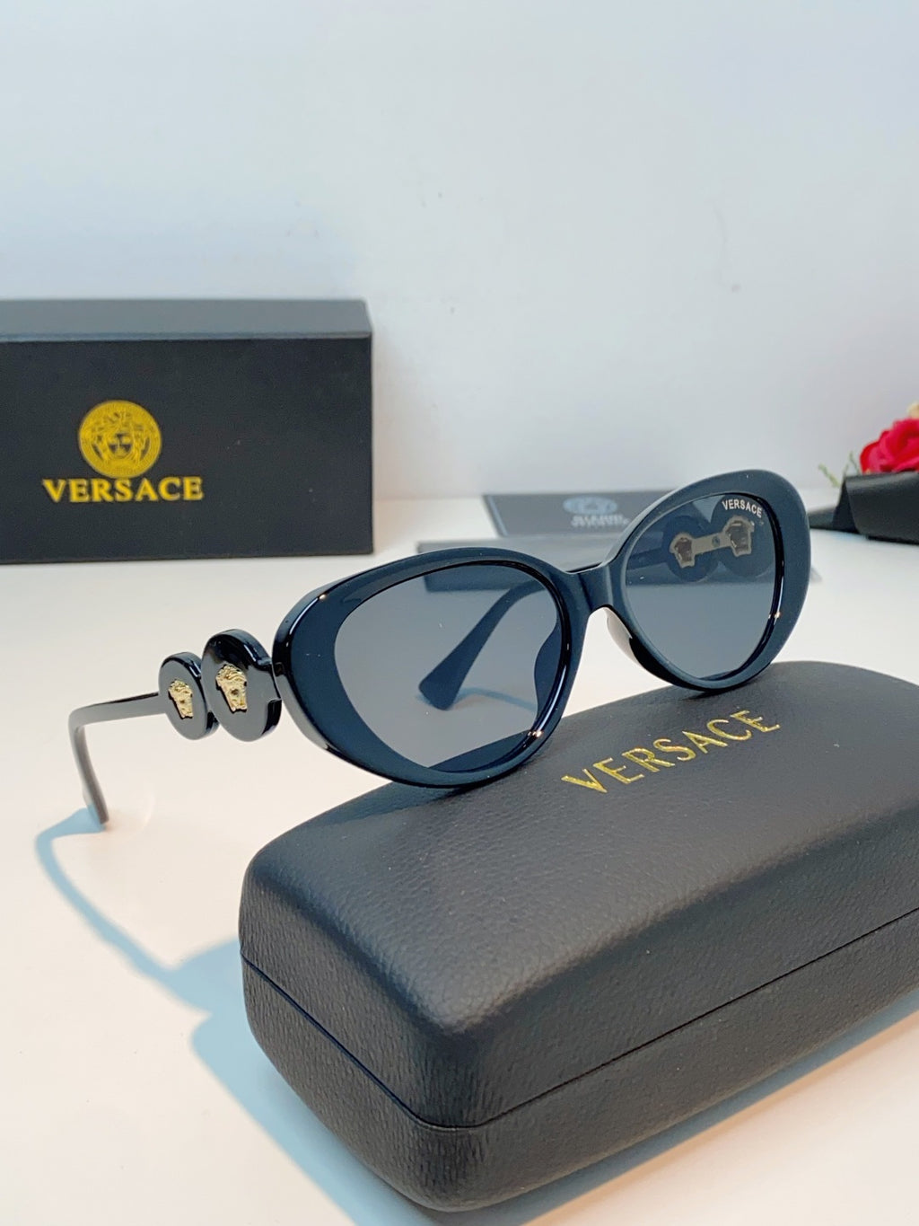 Versace Cat-Eye Brown Lens Sunglasses for Men & Women - detail image 11