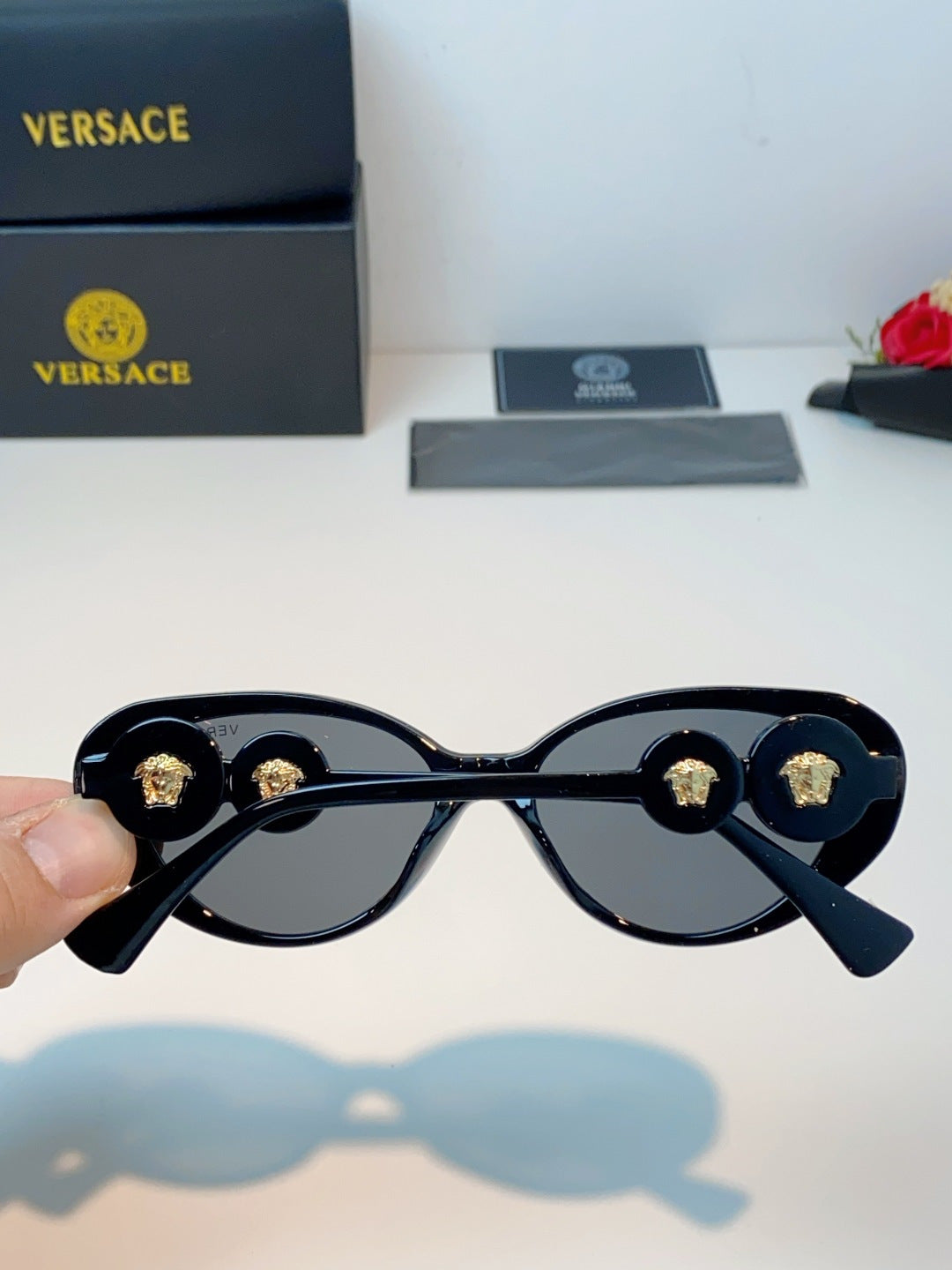 Versace Cat-Eye Brown Lens Sunglasses for Men & Women - detail image 6