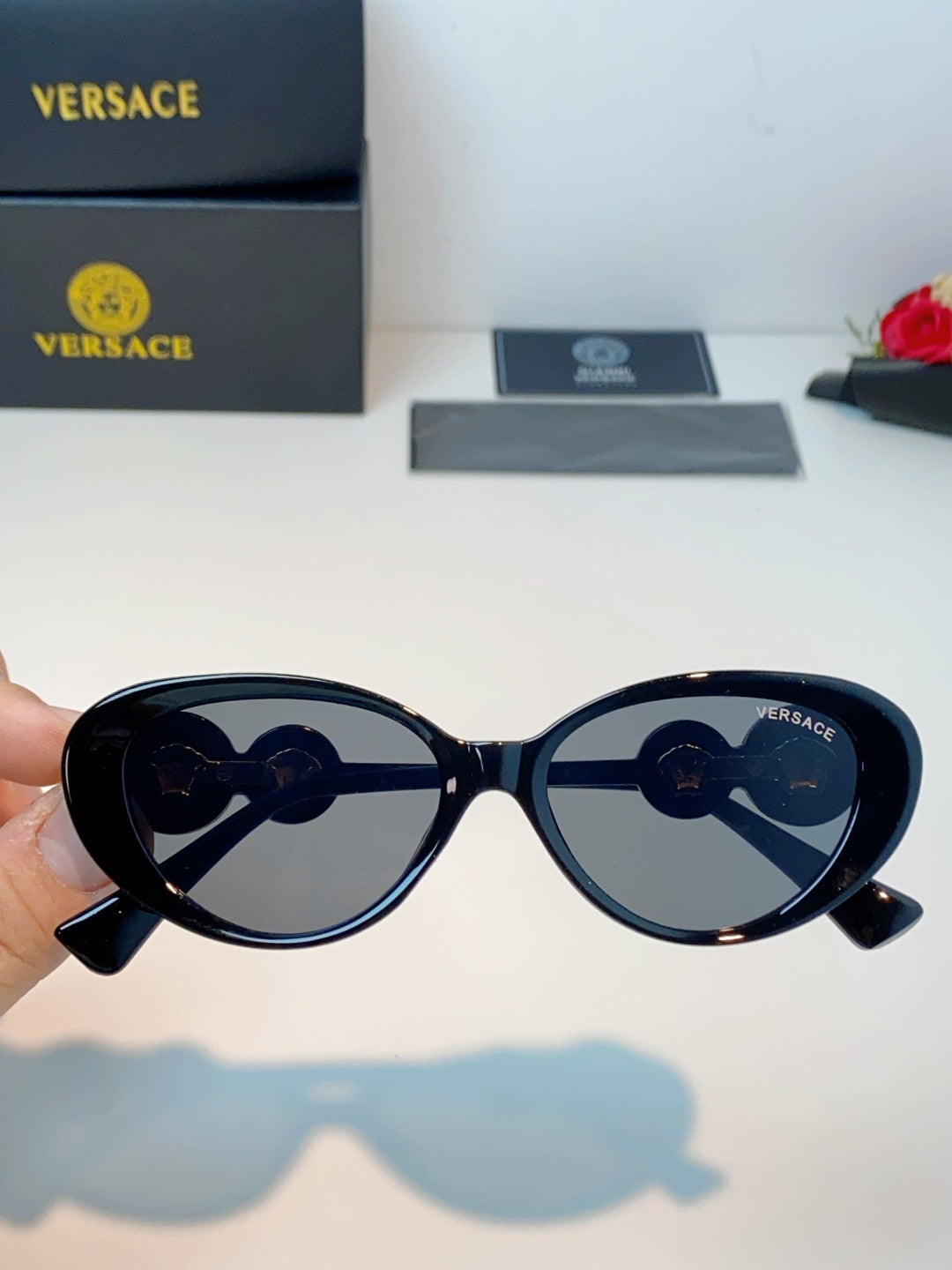 Versace Cat-Eye Brown Lens Sunglasses for Men & Women - detail image 5