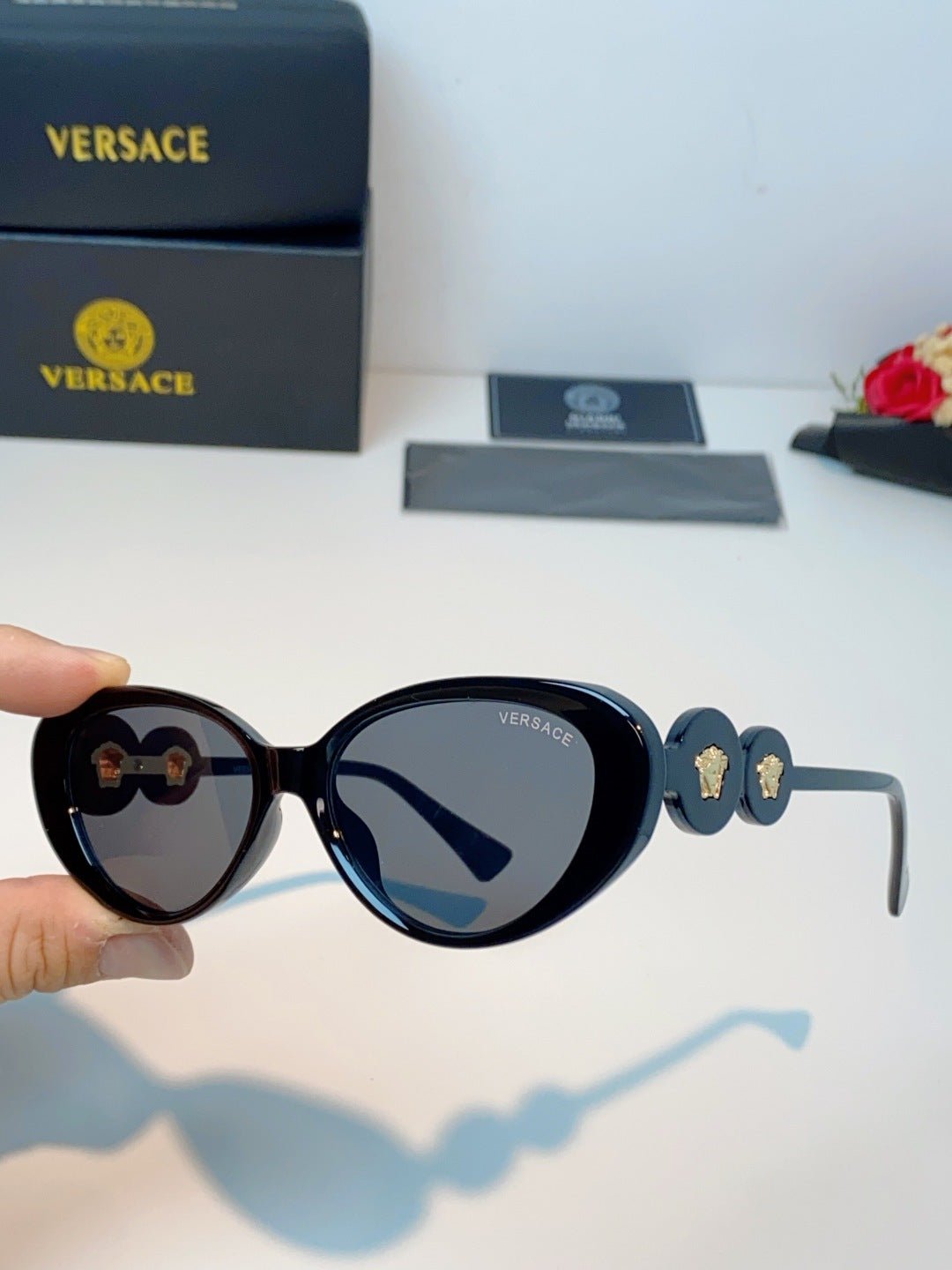 Versace Cat-Eye Brown Lens Sunglasses for Men & Women - detail image 7