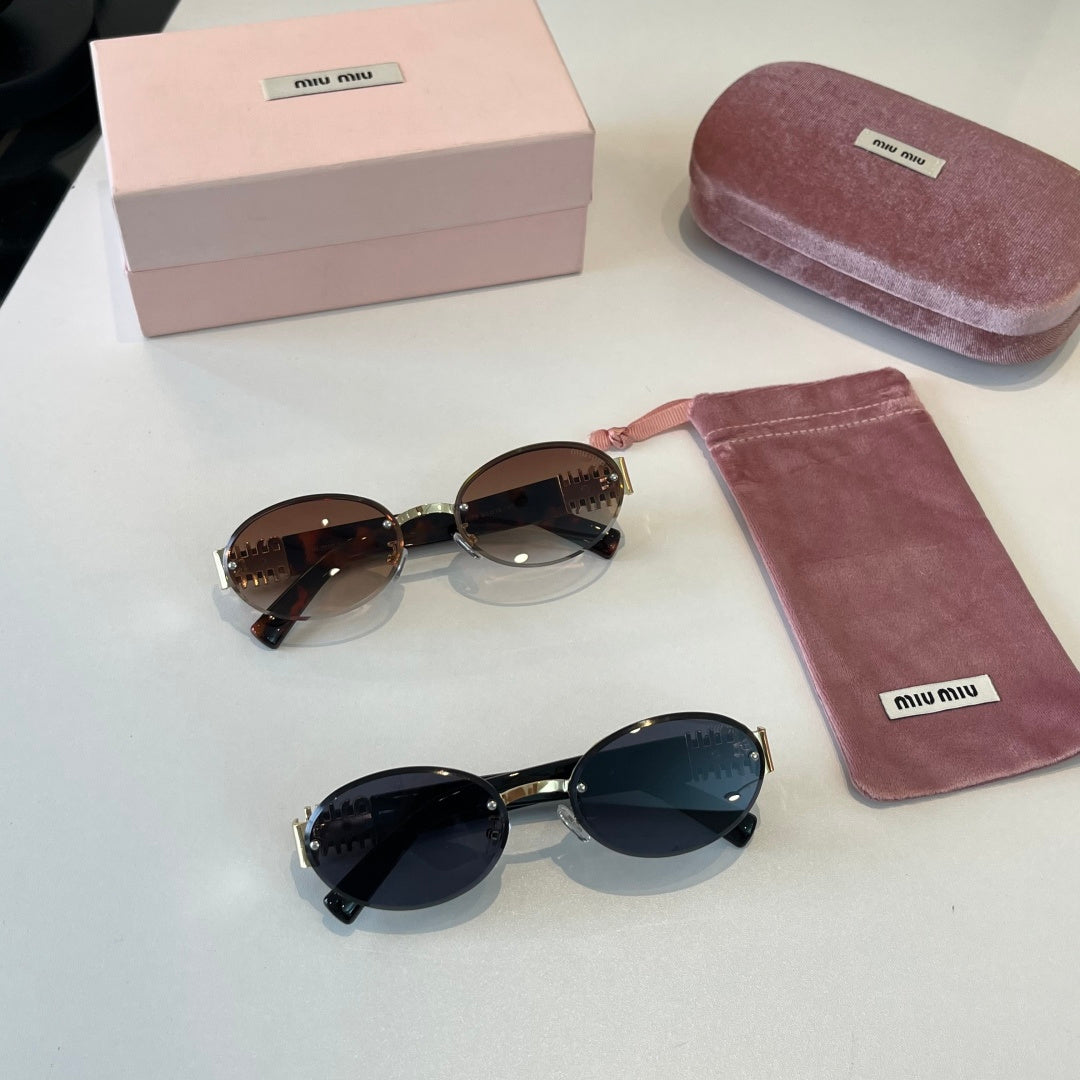 Miu Miu Lightweight Rimless Silver Lens Sunglasses for Women - 416280 - detail image 10