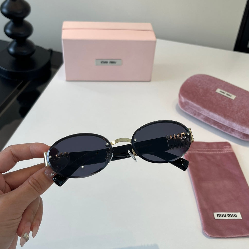 Miu Miu Lightweight Rimless Silver Lens Sunglasses for Women - 416280 - detail image 5