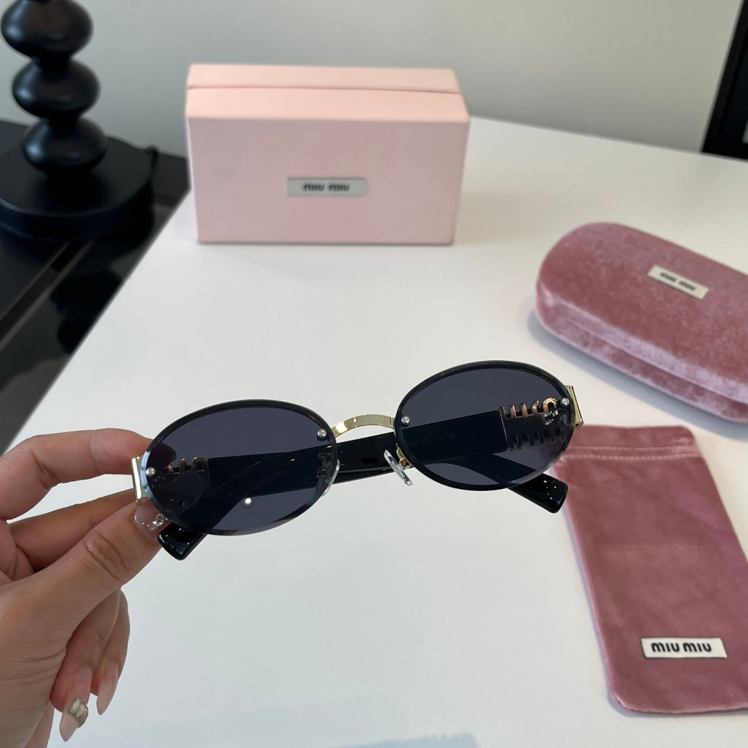 Miu Miu Lightweight Rimless Silver Lens Sunglasses for Women - 416280 - detail image 5