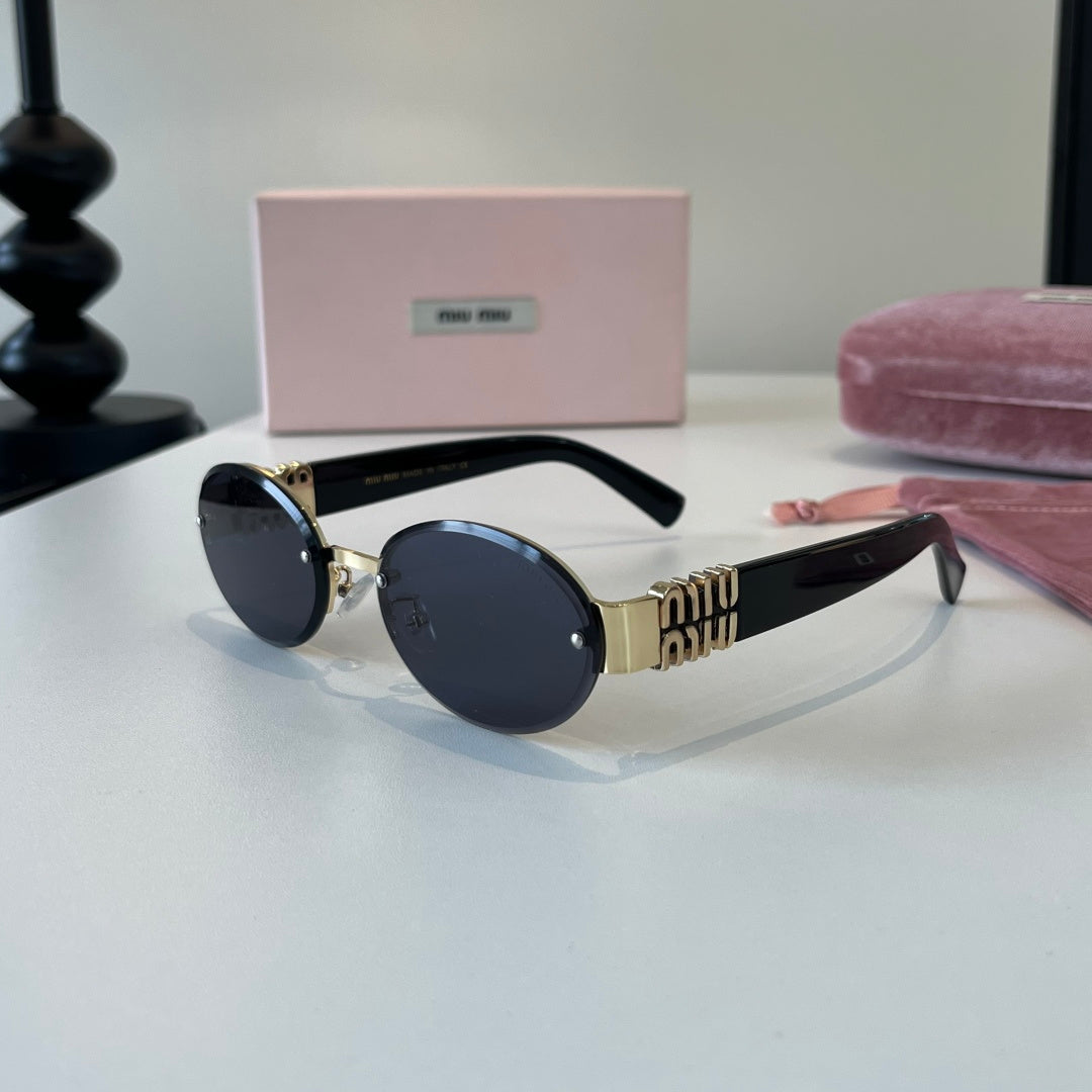 Miu Miu Lightweight Rimless Silver Lens Sunglasses for Women - 416280 - detail image 3