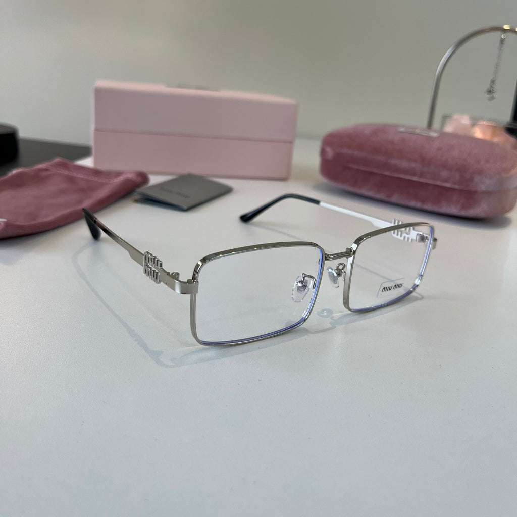Miu Miu Metal Fashion Silver Lens Sunglasses for Men & Women - 487701