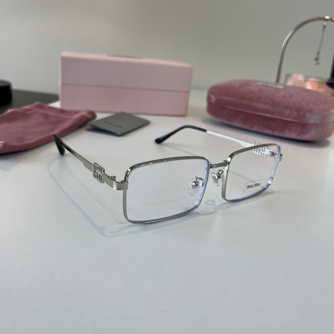 Miu Miu Metal Fashion Silver Lens Sunglasses for Men & Women - 399218