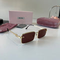 Miu Miu Metal Fashion Red Lens Sunglasses for Men & Women - 487702