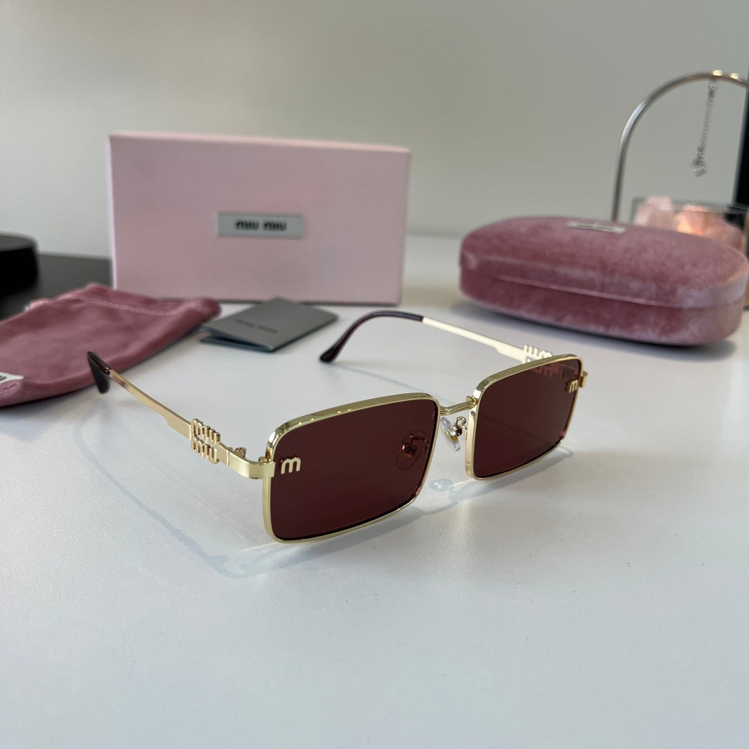 Miu Miu Metal Fashion Red Lens Sunglasses for Men & Women - 487702