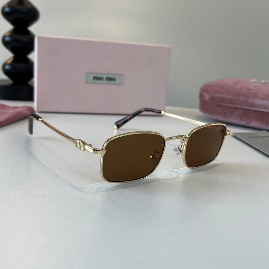 Miu Miu Metal Fashion Brown Lens Sunglasses for Men & Women - 487711