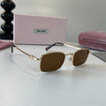 Miu Miu Metal Fashion Brown Lens Sunglasses for Men & Women - 487711