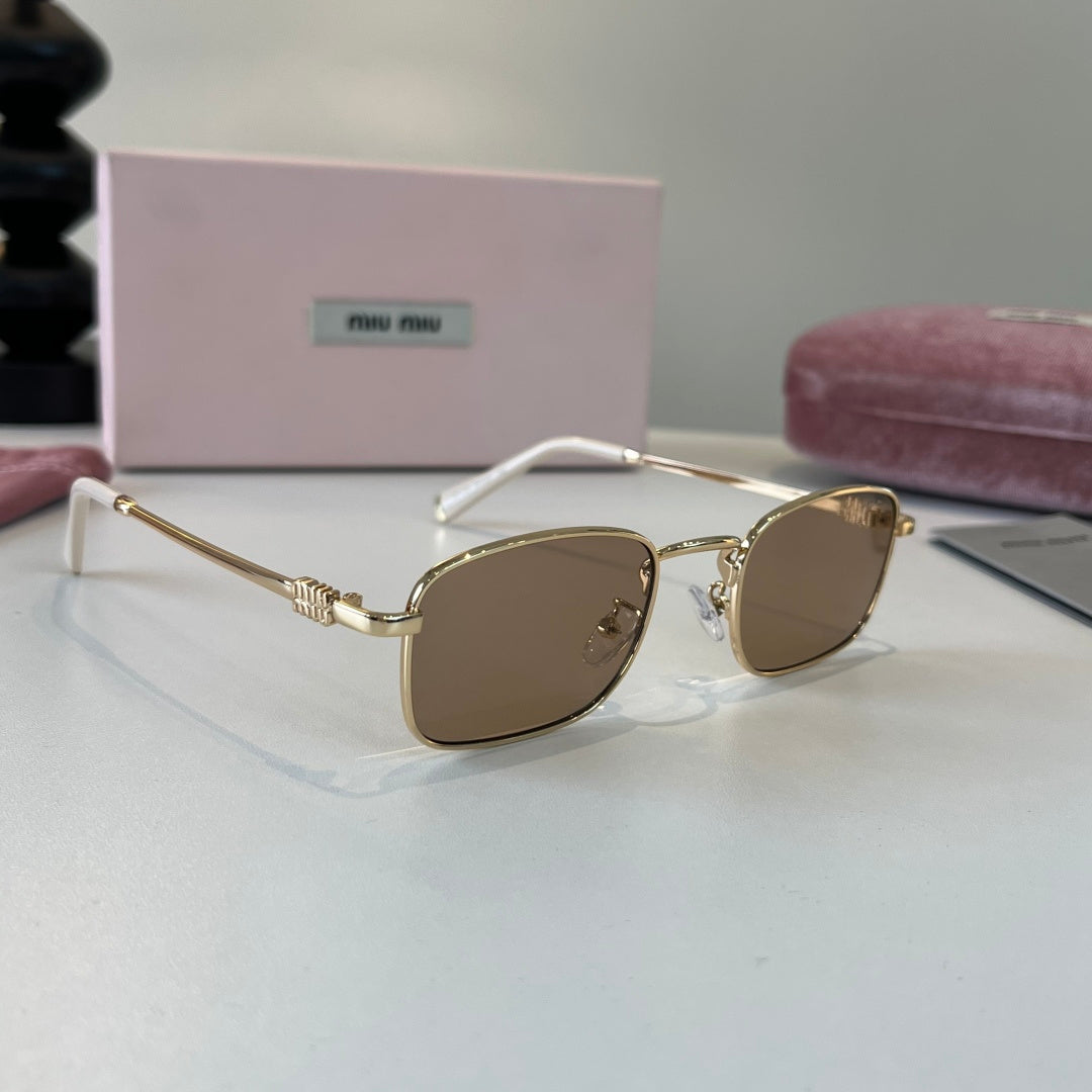 Miu Miu Metal Fashion Brown Lens Sunglasses for Men & Women