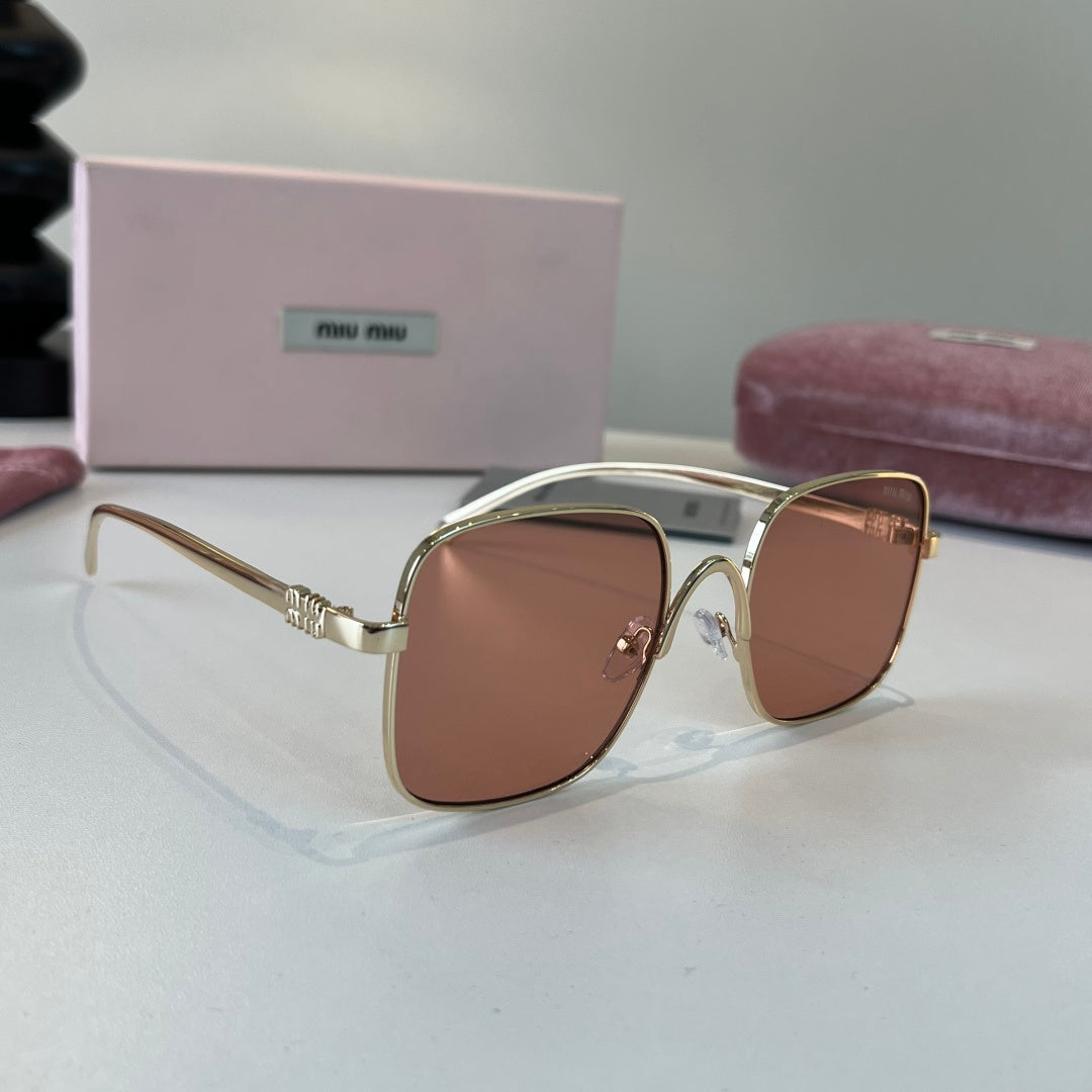 Miu Miu Metal Fashion Red Lens Sunglasses for Men & Women - 487715