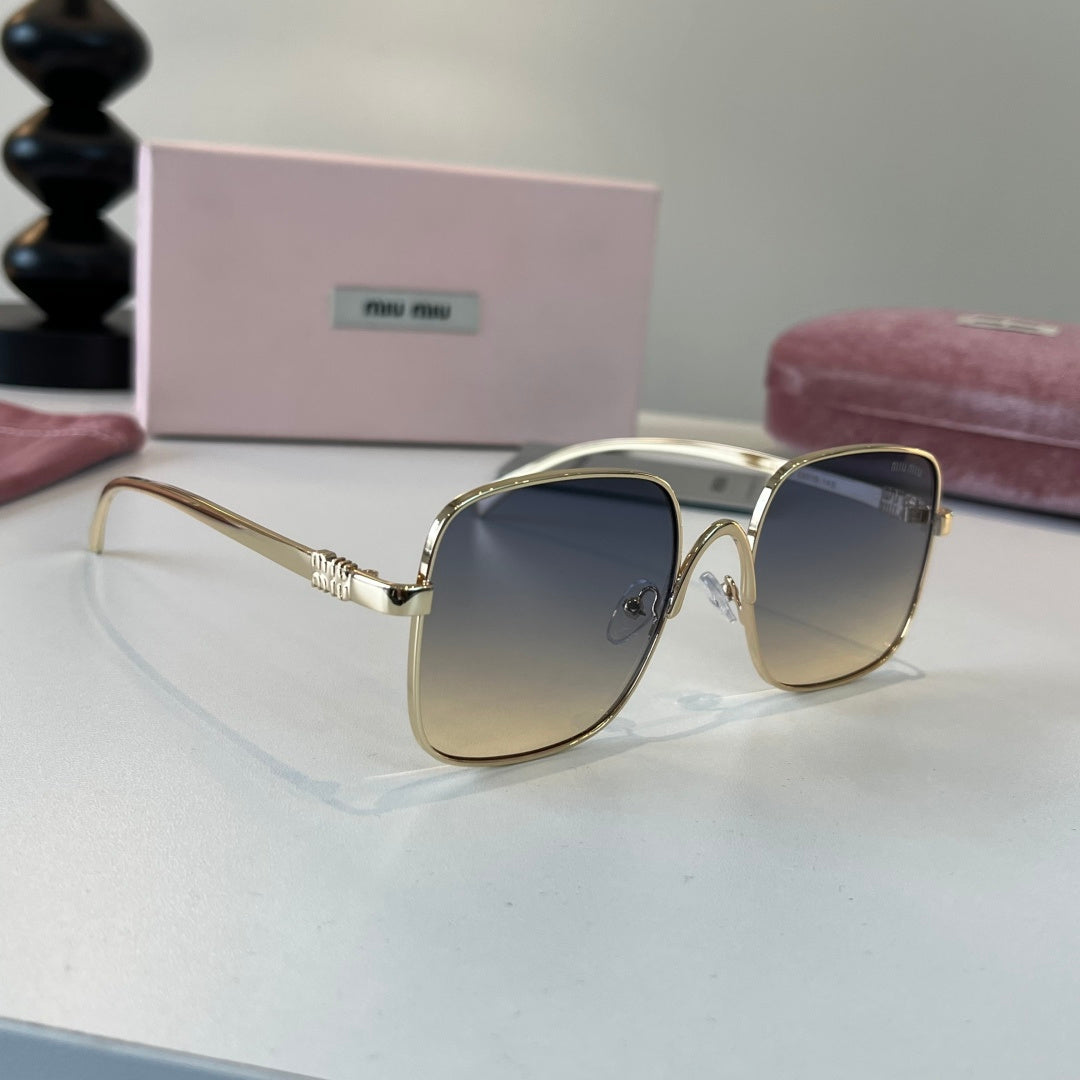 Miu Miu Metal Fashion Silver Lens Sunglasses for Men & Women - 487716