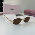 Miu Miu Metal Fashion Brown Lens Sunglasses for Men & Women - 449773