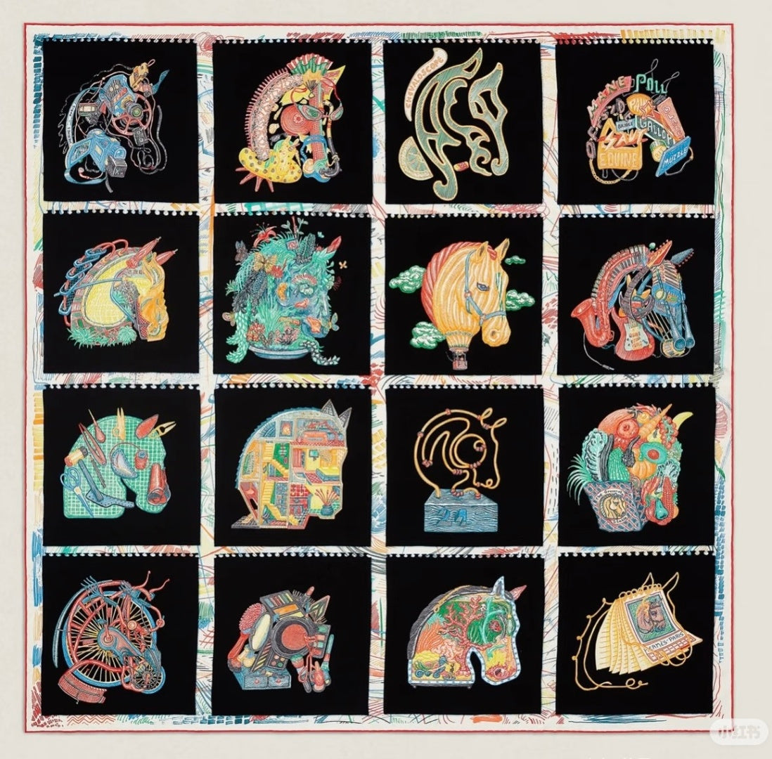 Hermès 90X90CM Fashion Black Lens Sunglasses for Men & Women