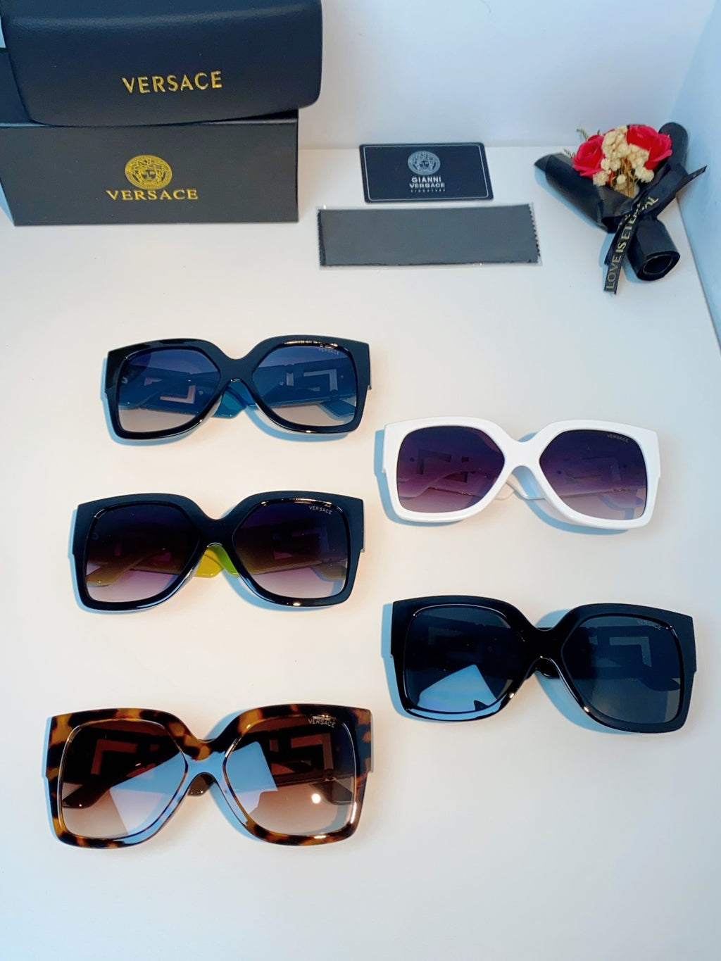 Versace Metal Square Blue Lens Sunglasses for Men & Women - 372485 - detail image 12