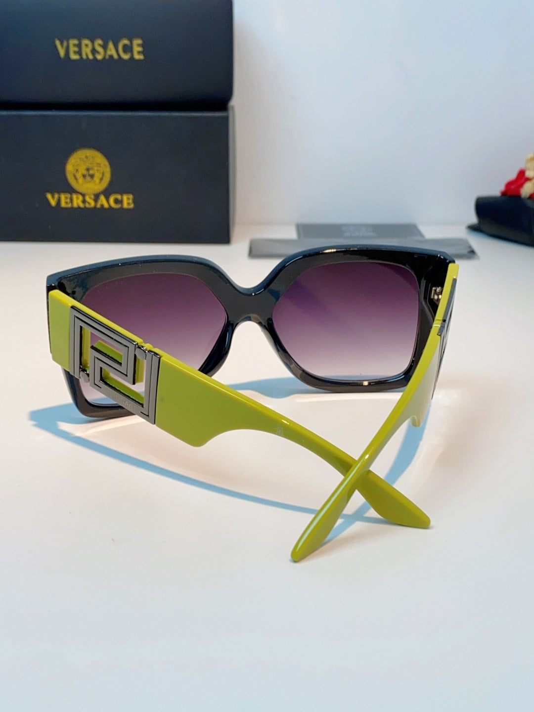Versace Metal Square Purple Lens Sunglasses for Men & Women - 372482 - detail image 3