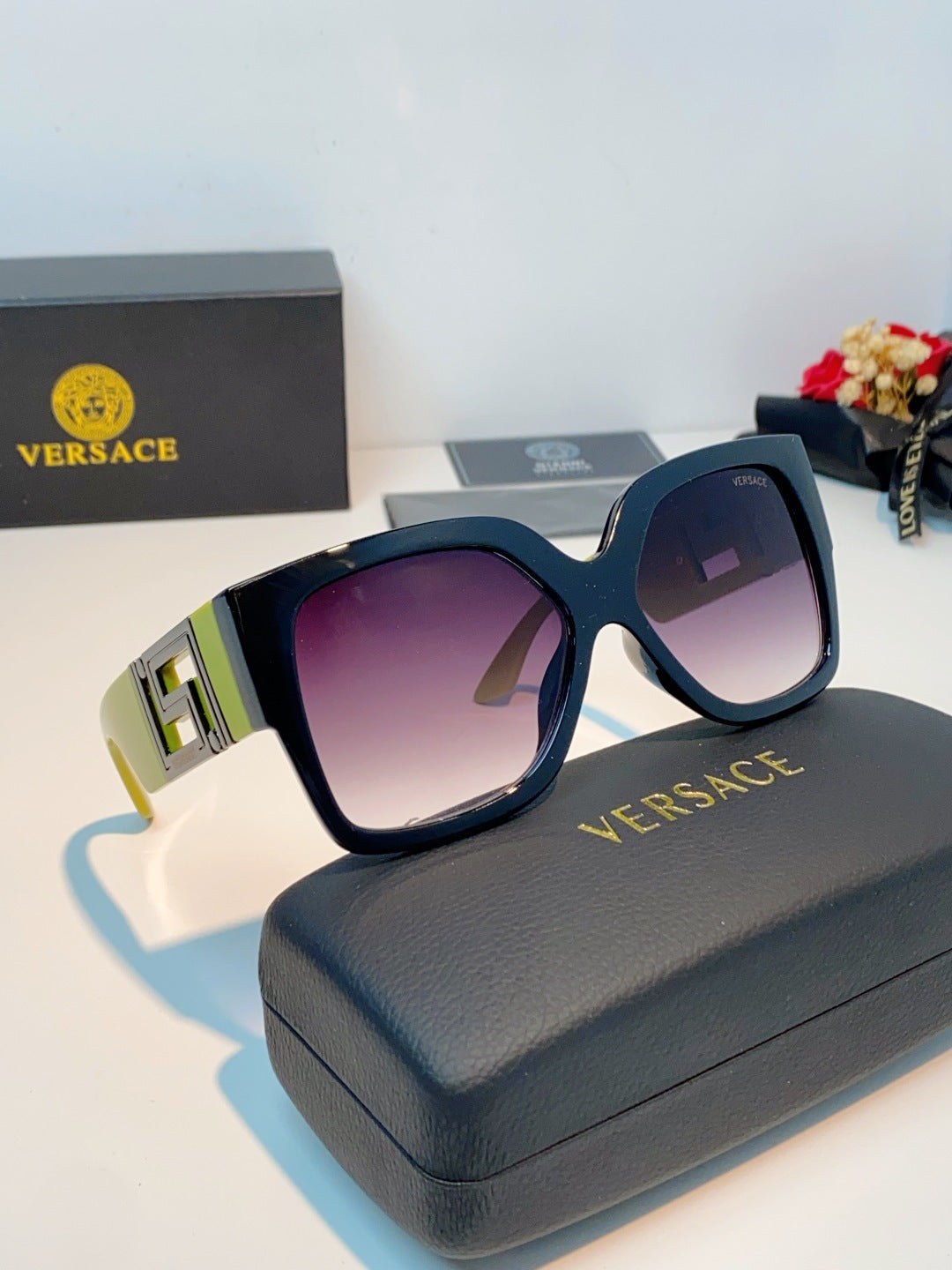 Versace Metal Square Purple Lens Sunglasses for Men & Women - 372482 - detail image 10