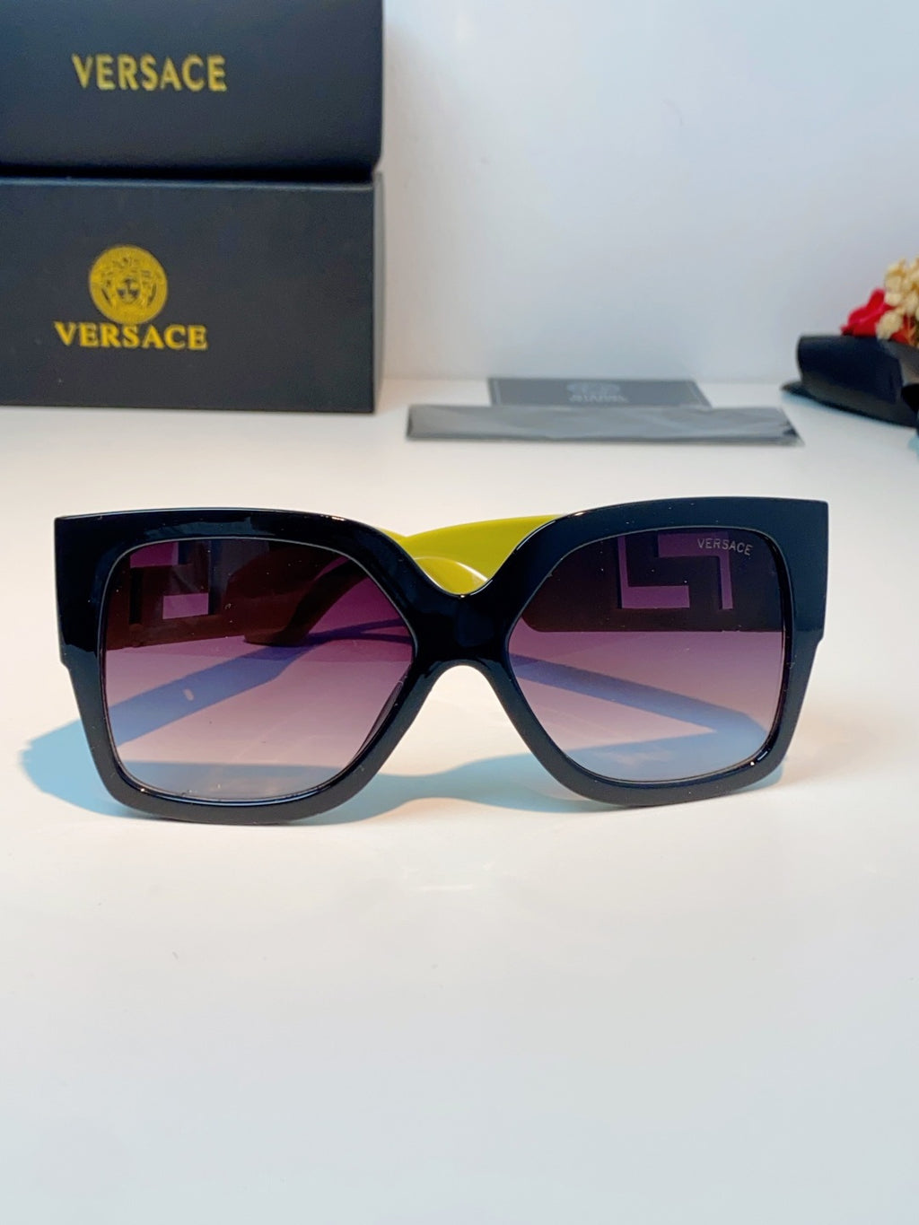 Versace Metal Square Purple Lens Sunglasses for Men & Women - 372482 - detail image 2