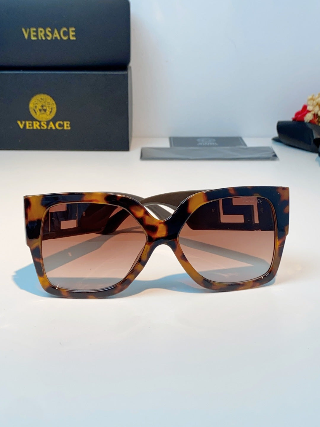 Versace Metal Square Red Lens Sunglasses for Men & Women - detail image 2