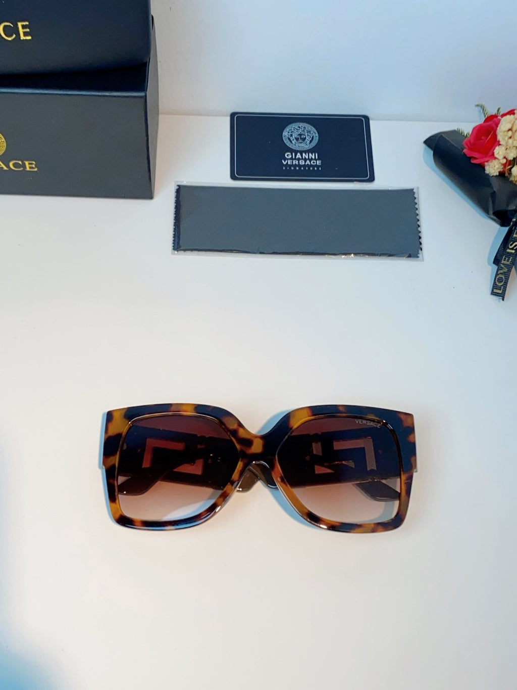 Versace Metal Square Red Lens Sunglasses for Men & Women - detail image 9