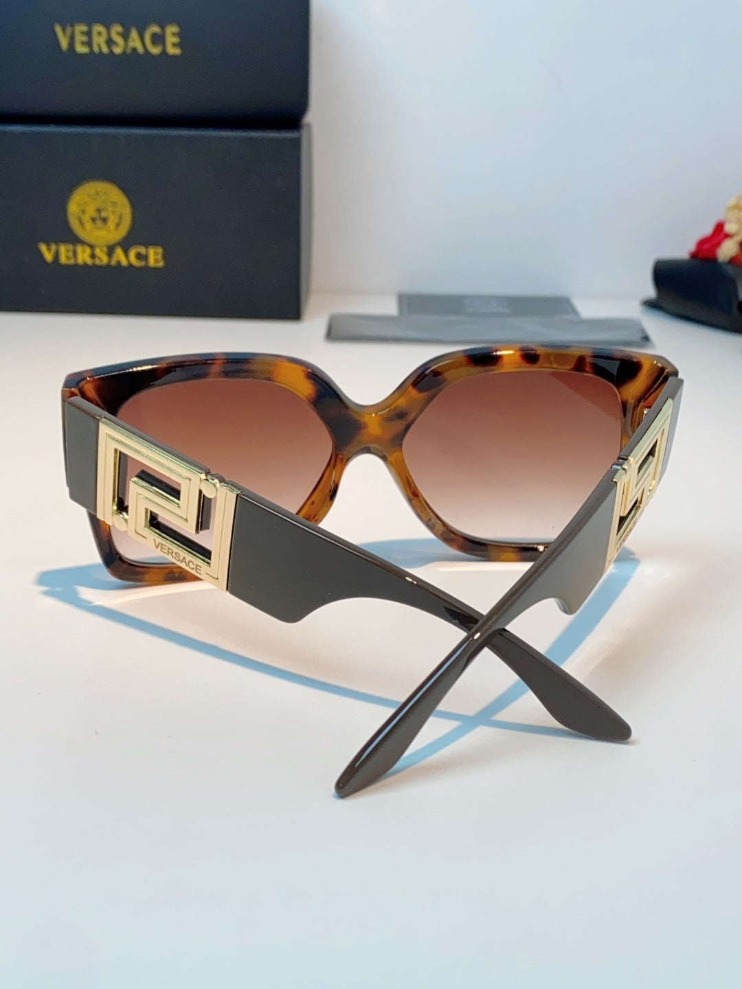 Versace Metal Square Red Lens Sunglasses for Men & Women - detail image 3
