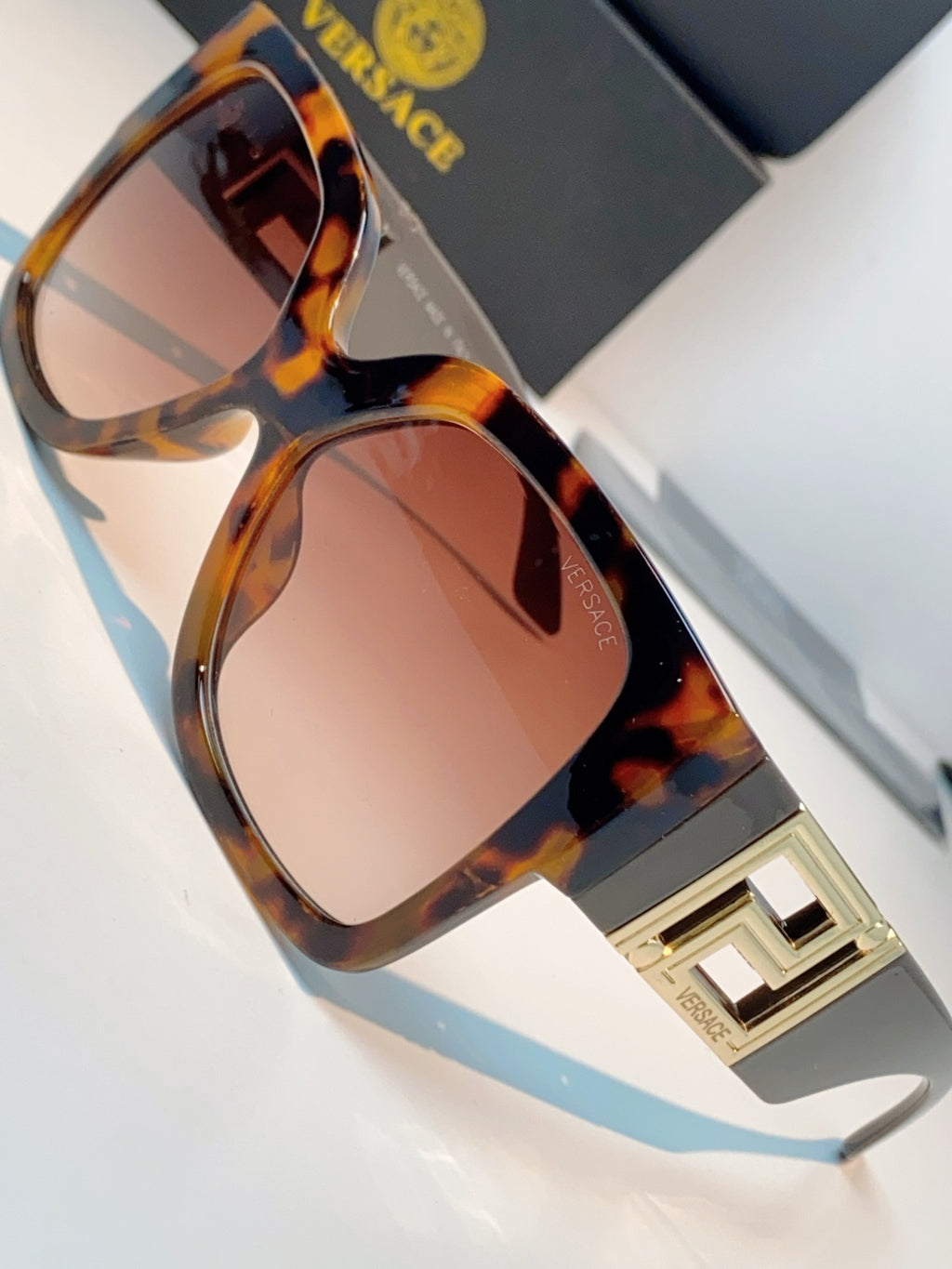 Versace Metal Square Red Lens Sunglasses for Men & Women - detail image 7