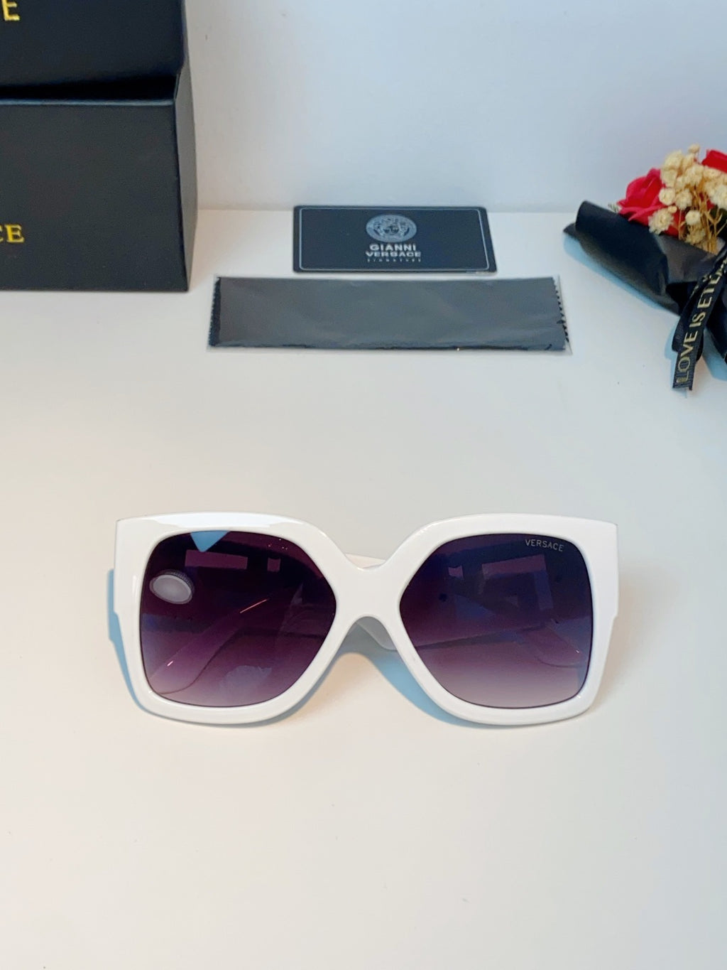 Versace Metal Square Purple Lens Sunglasses for Men & Women - 372484 - detail image 9