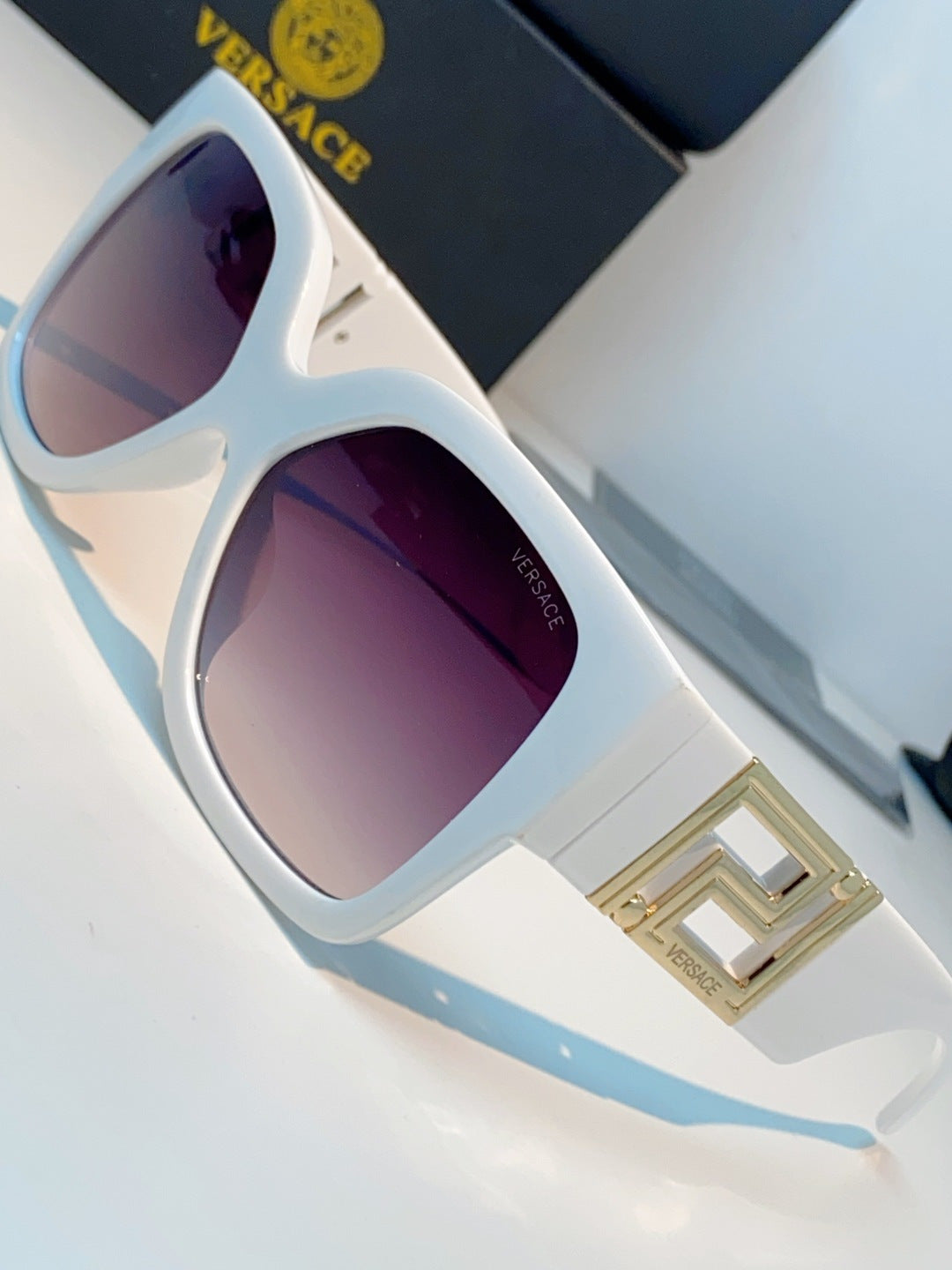 Versace Metal Square Purple Lens Sunglasses for Men & Women - 372484 - detail image 7