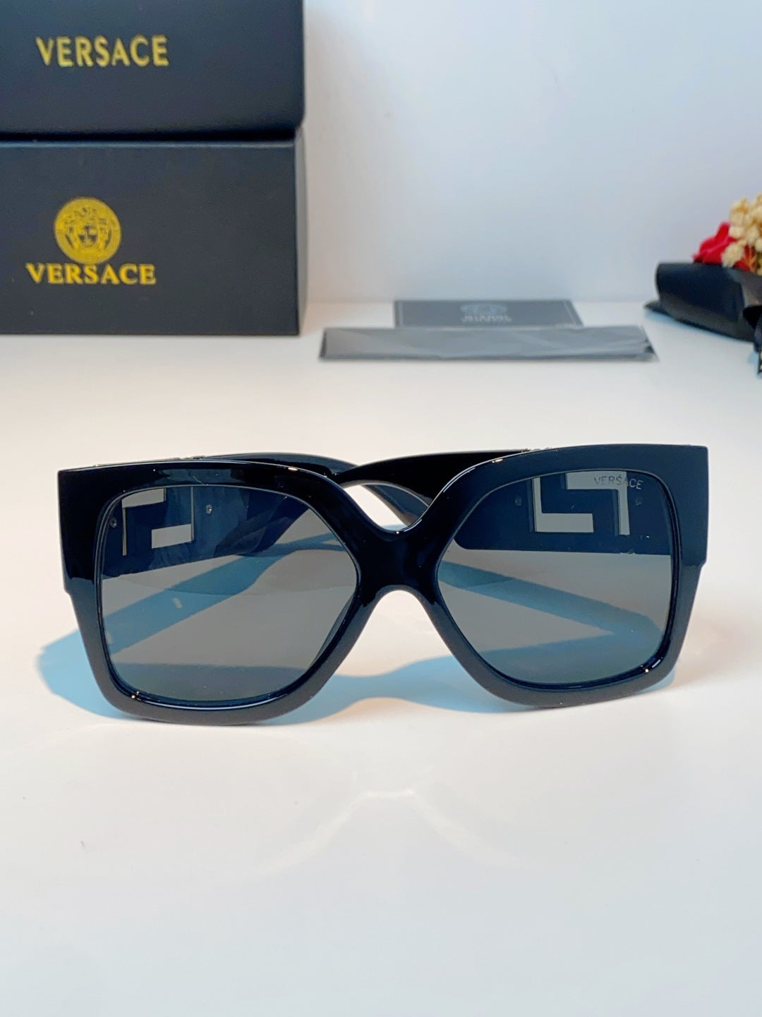 Versace Metal Square Blue Lens Sunglasses for Men & Women - 372485 - detail image 2