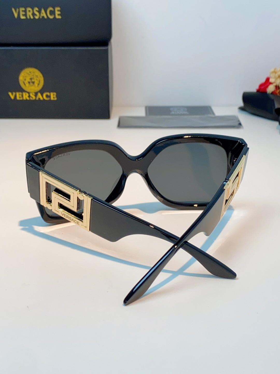 Versace Metal Square Blue Lens Sunglasses for Men & Women - 372485 - detail image 3