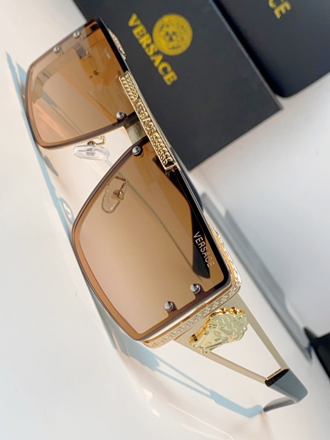 Versace Metal Square Gold Lens Sunglasses for Men & Women - 372494 - detail image 7