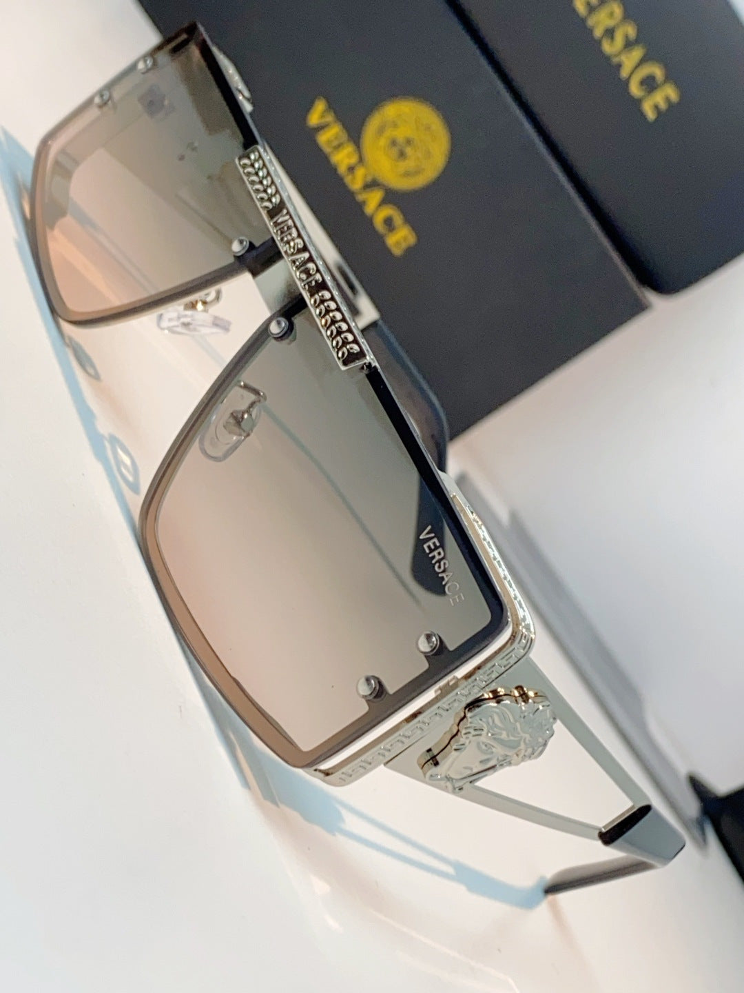 Versace Metal Square Gray Lens Sunglasses for Men & Women - 372495 - detail image 7