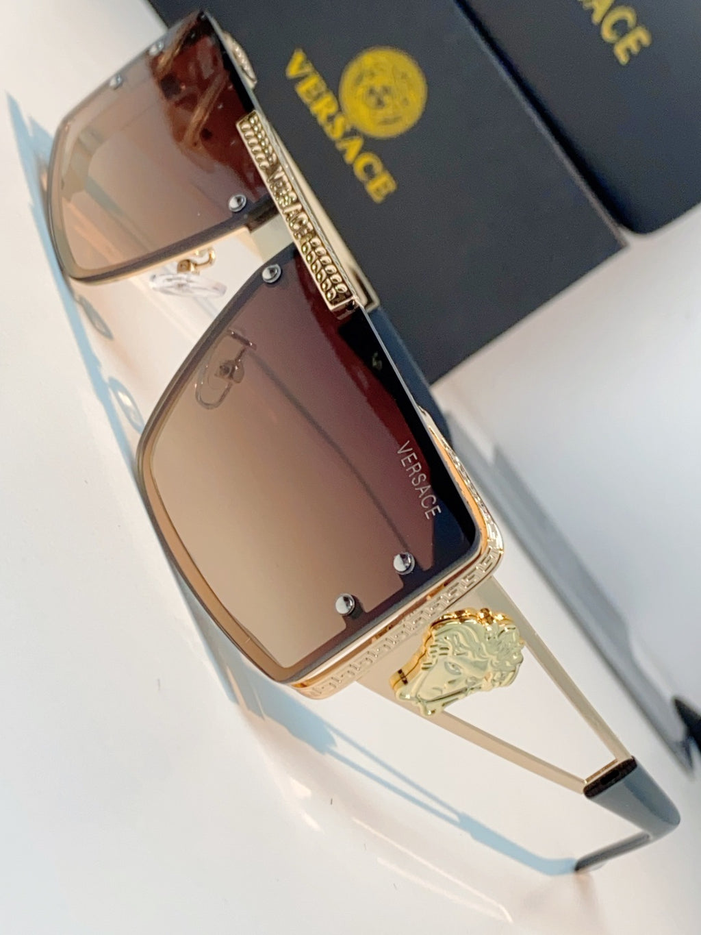 Versace Metal Square Brown Lens Sunglasses for Men & Women - 372497 - detail image 7